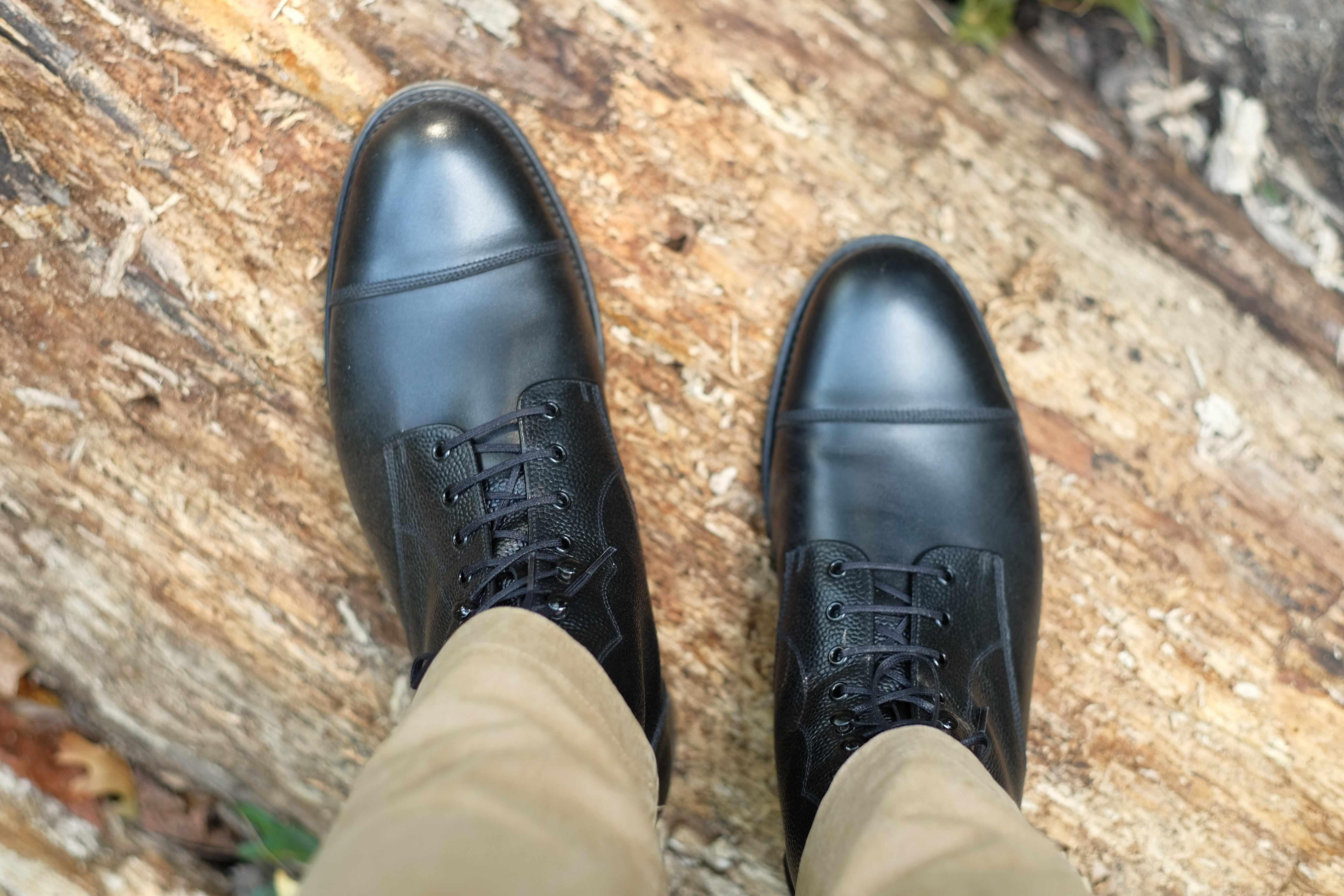 Columbia Redux - Black Calf / Black Grain-Derby Boots-J.FitzPatrick Footwear