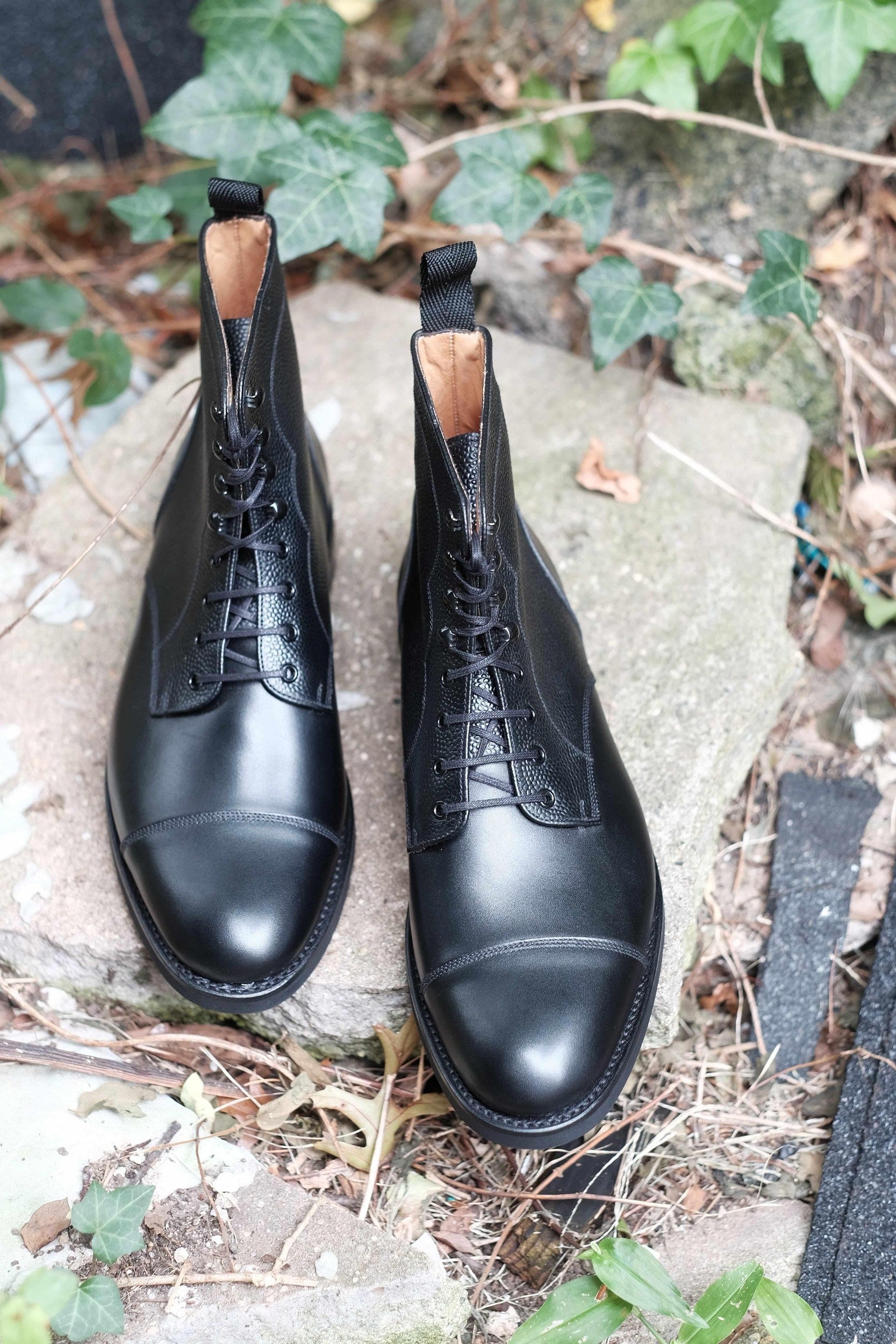 Columbia Redux - Black Calf / Black Grain-Derby Boots-J.FitzPatrick Footwear