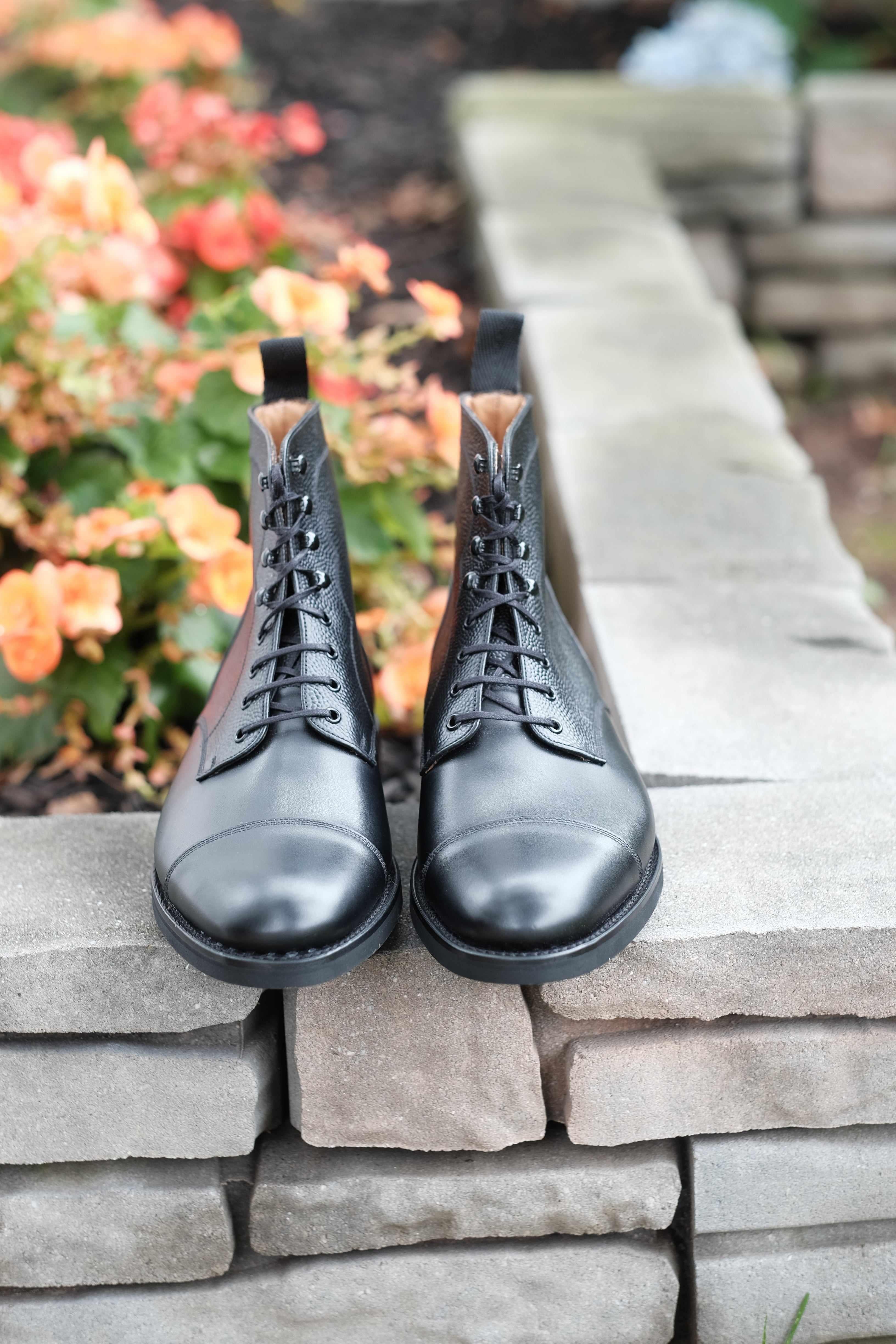 Columbia Redux - Black Calf / Black Grain-Derby Boots-J.FitzPatrick Footwear