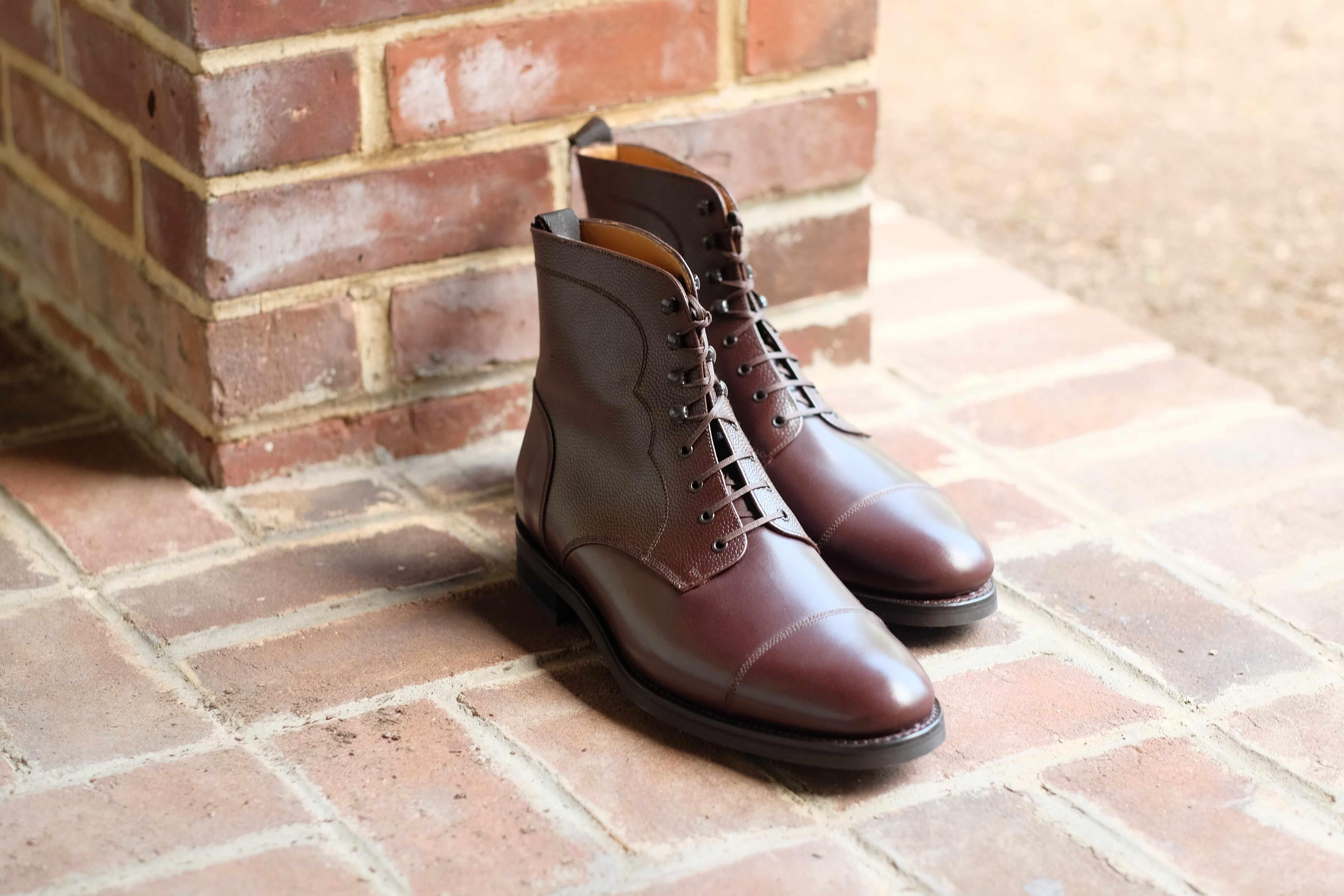 Columbia Redux - Dark Oak Calf / Dark Oak Grain-Derby Boots-J.FitzPatrick Footwear