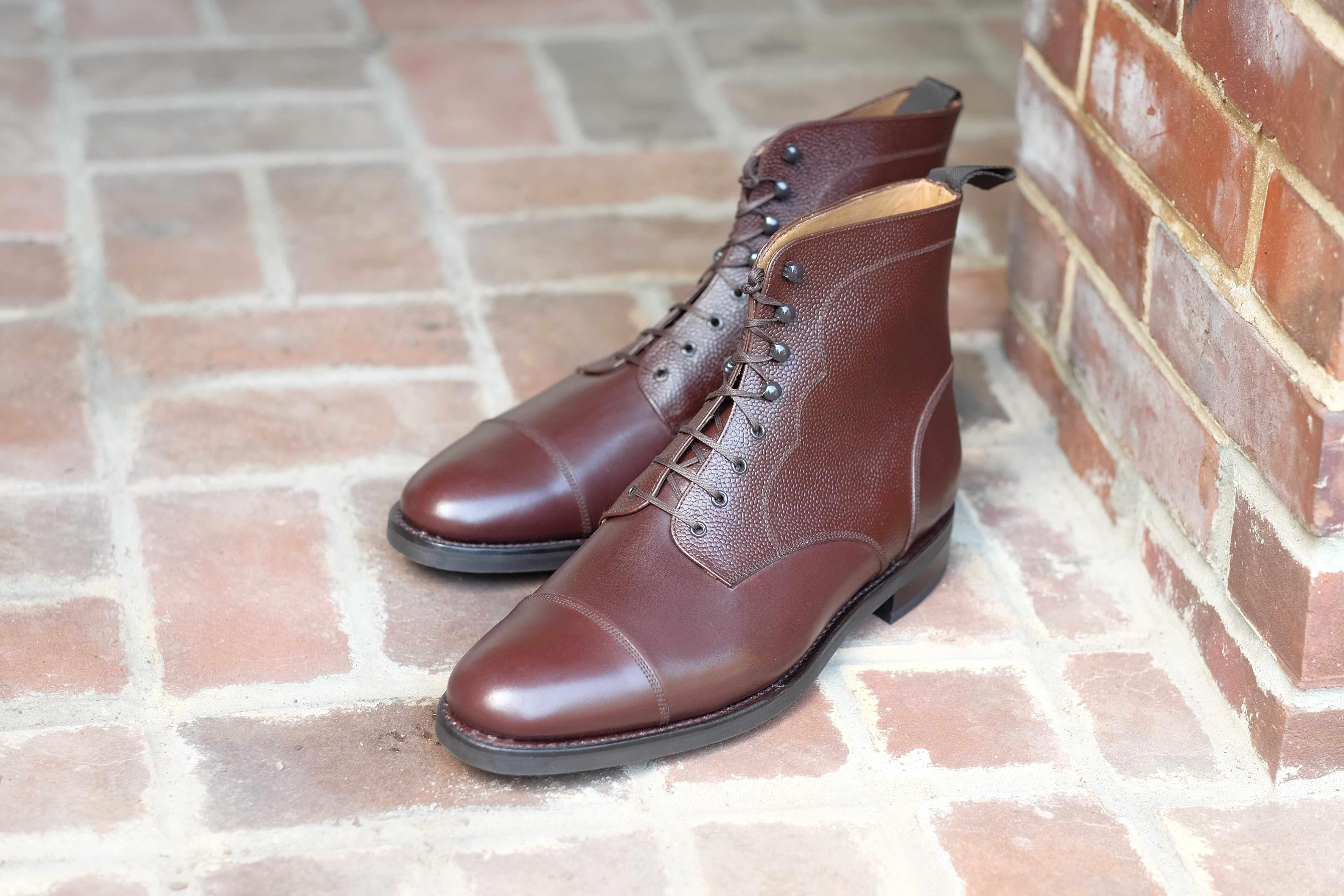 Columbia Redux - Dark Oak Calf / Dark Oak Grain-Derby Boots-J.FitzPatrick Footwear