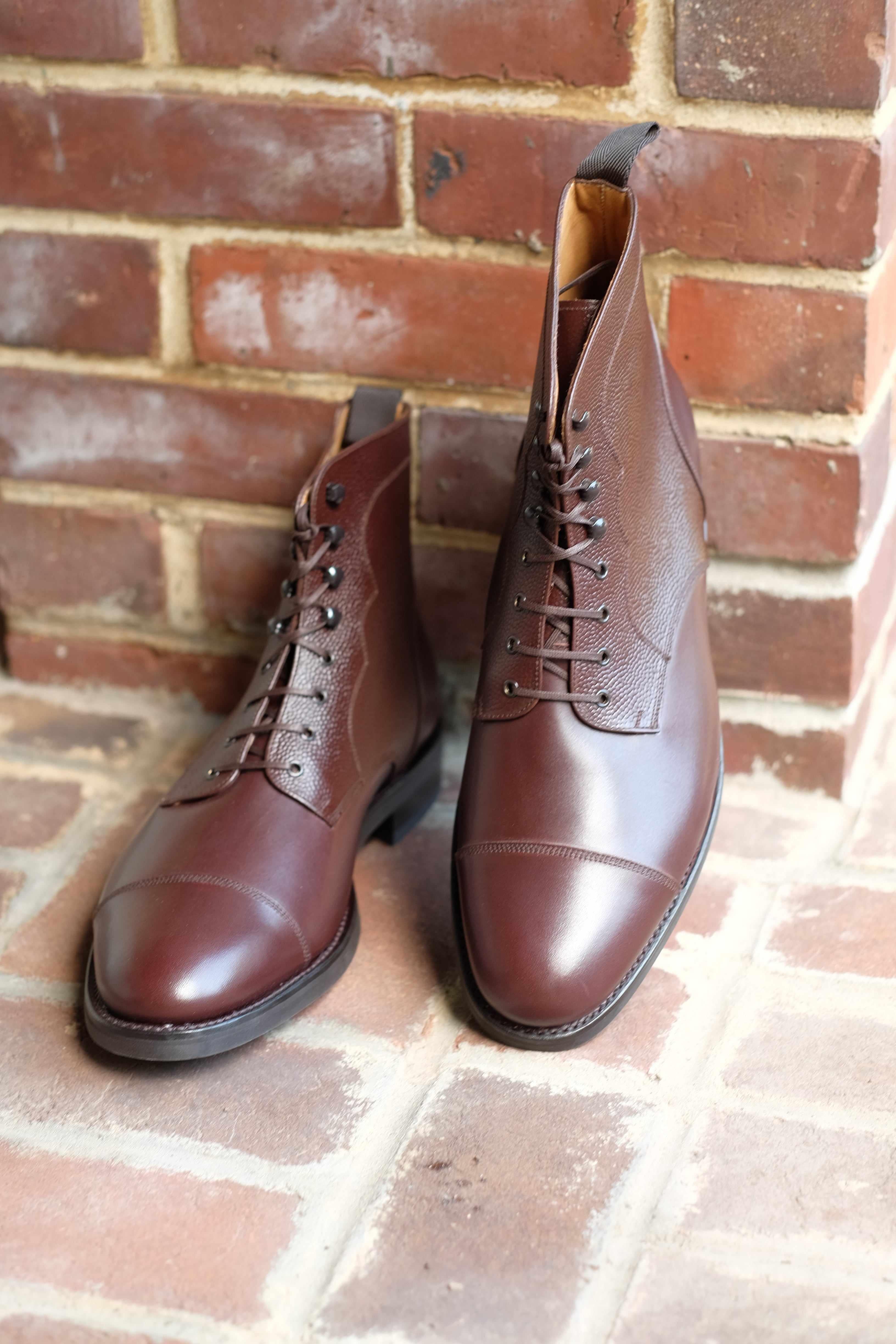 Columbia Redux - Dark Oak Calf / Dark Oak Grain-Derby Boots-J.FitzPatrick Footwear