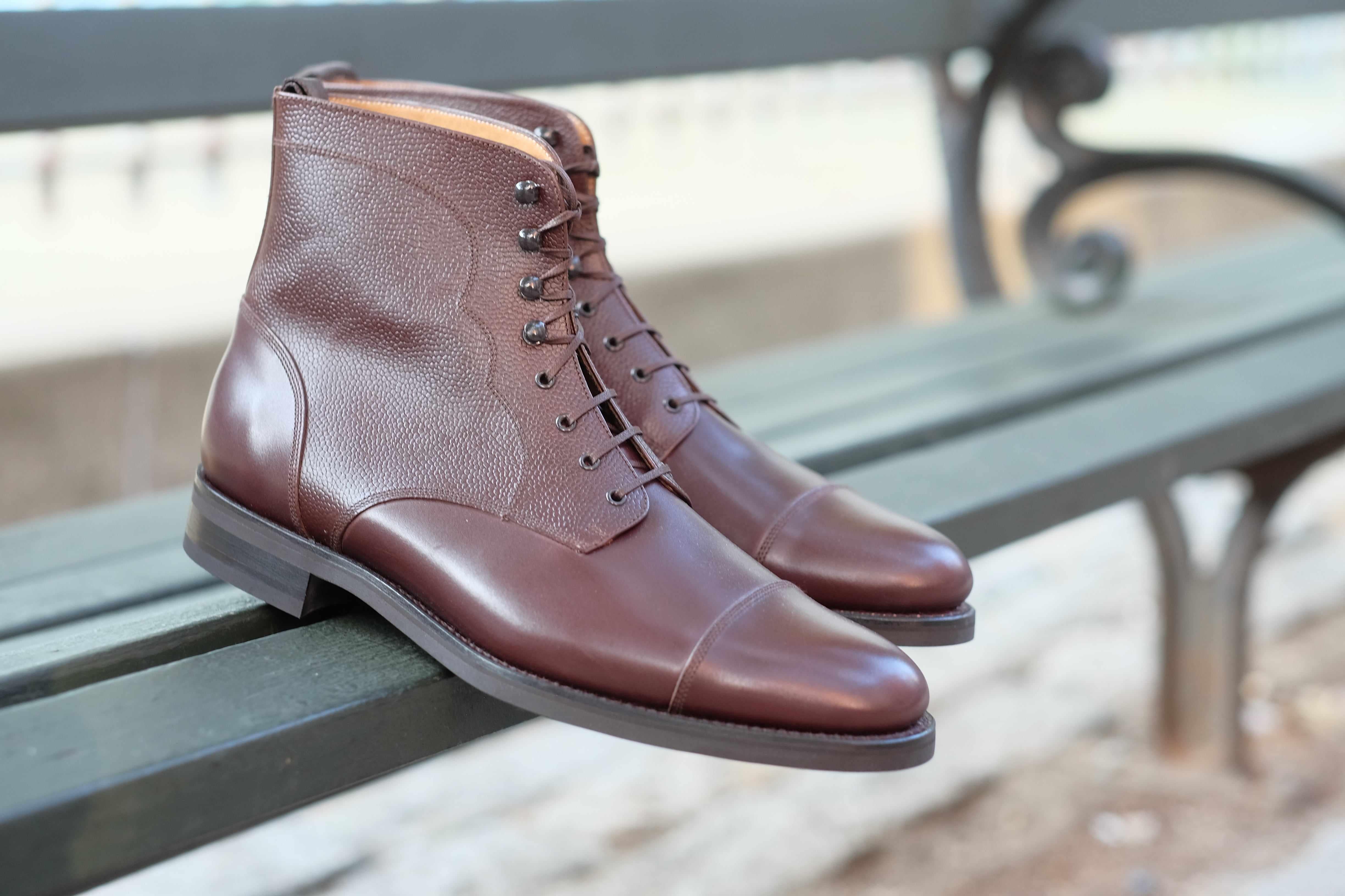 Columbia Redux - Dark Oak Calf / Dark Oak Grain-Derby Boots-J.FitzPatrick Footwear
