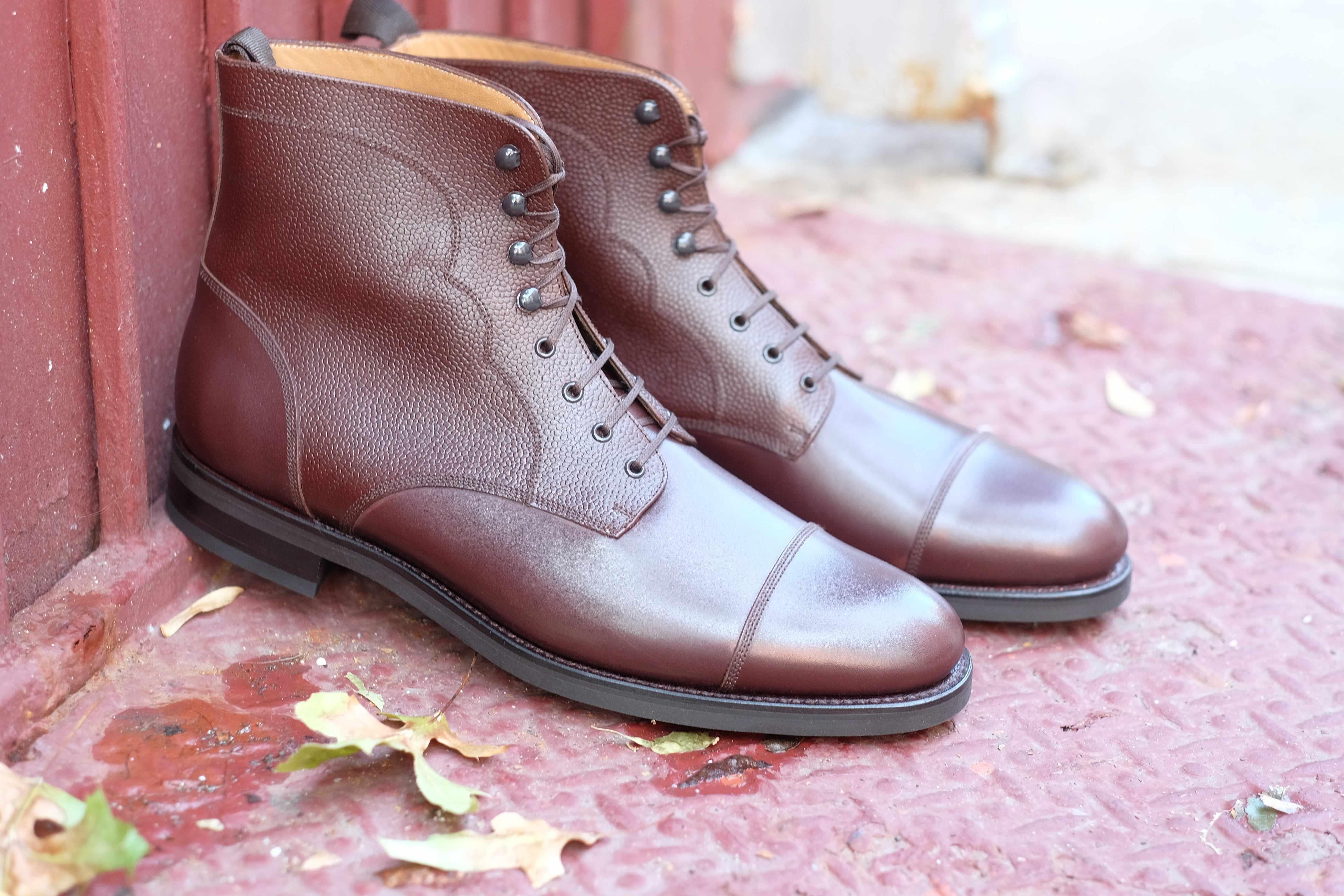 Columbia Redux - Dark Oak Calf / Dark Oak Grain-Derby Boots-J.FitzPatrick Footwear