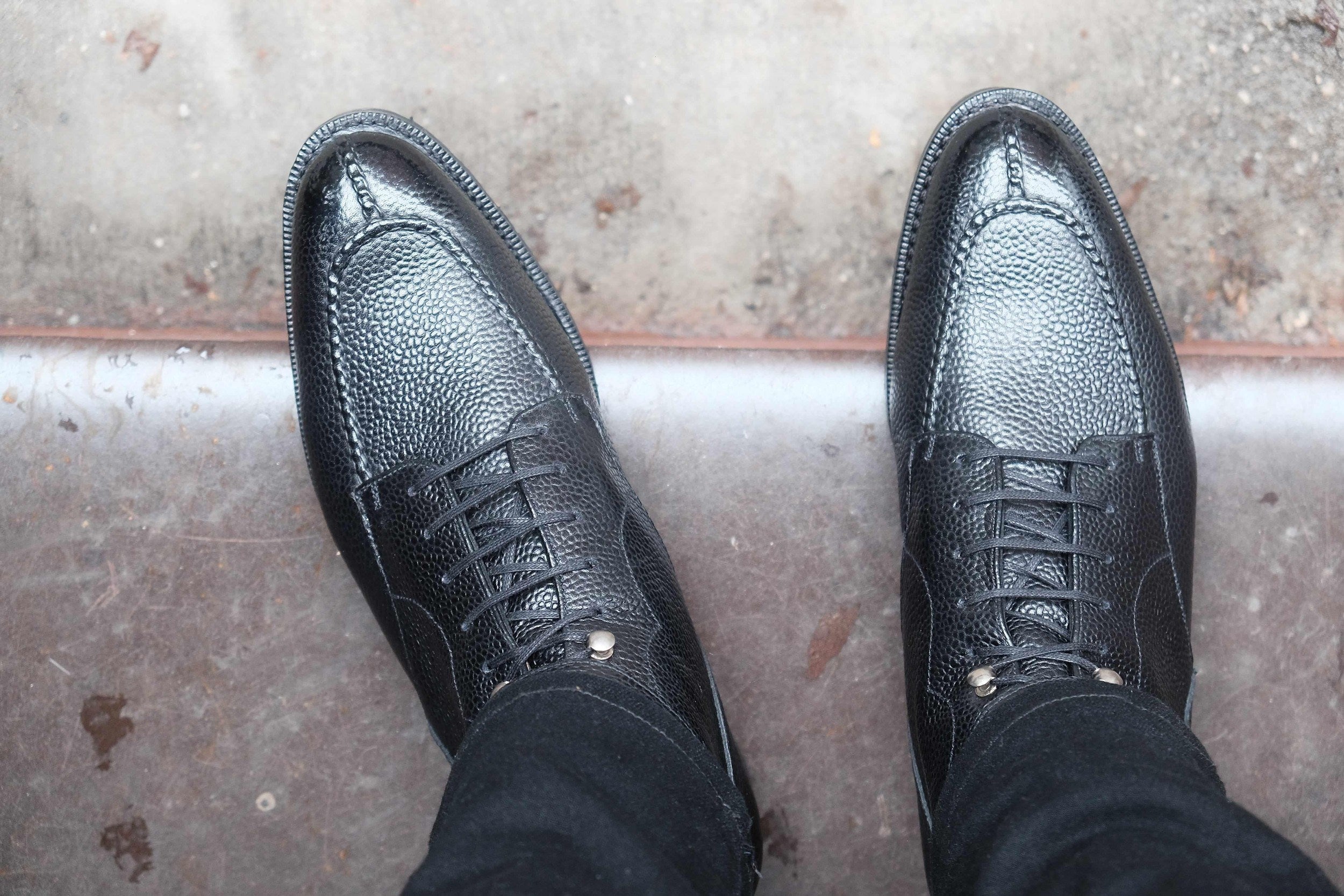 Colville - Black Scotch Grain-Strap Derby Boots-J.FitzPatrick Footwear