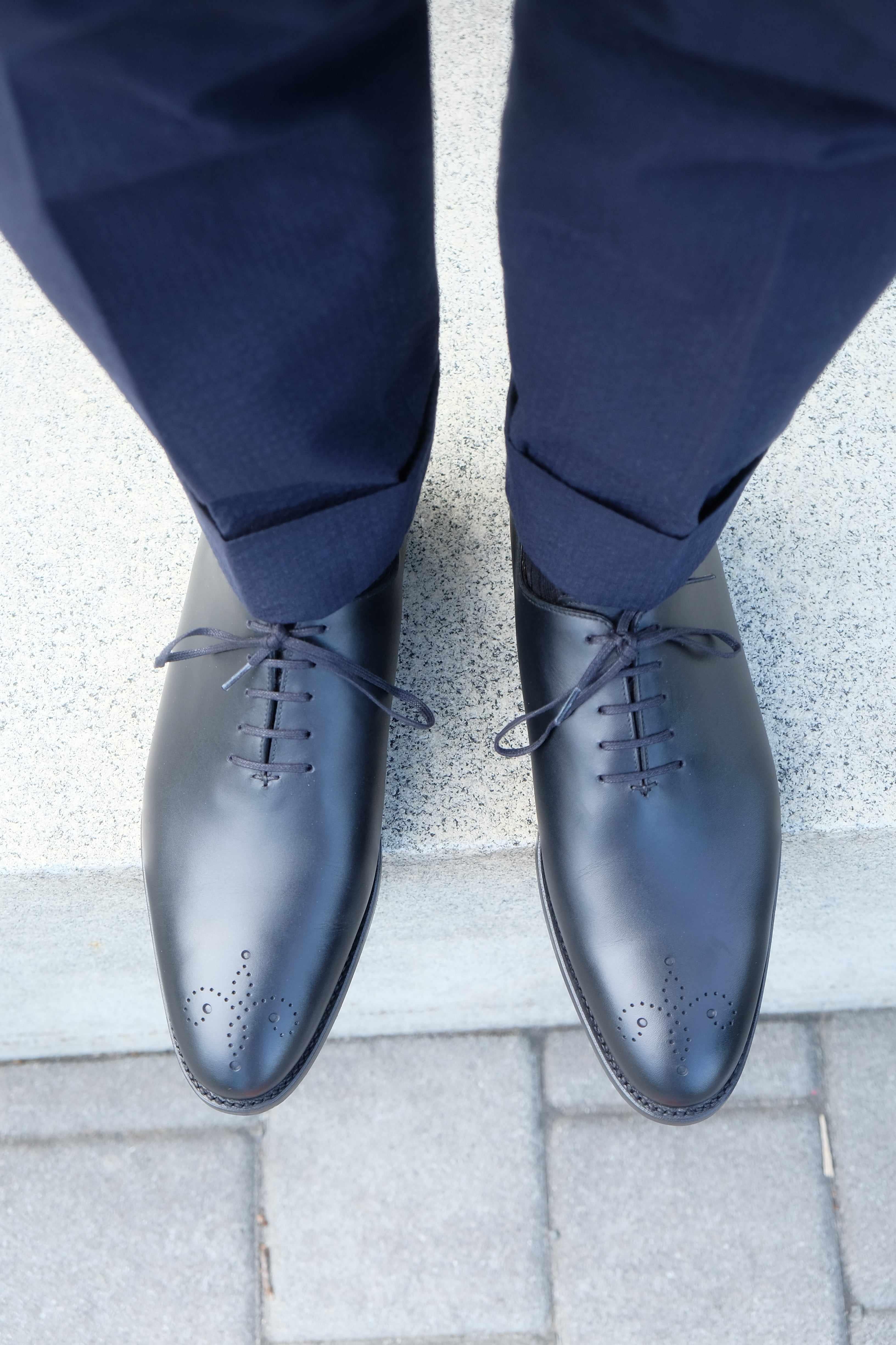 Crescent - Black Calf-Wholecut Oxfords-J.FitzPatrick Footwear
