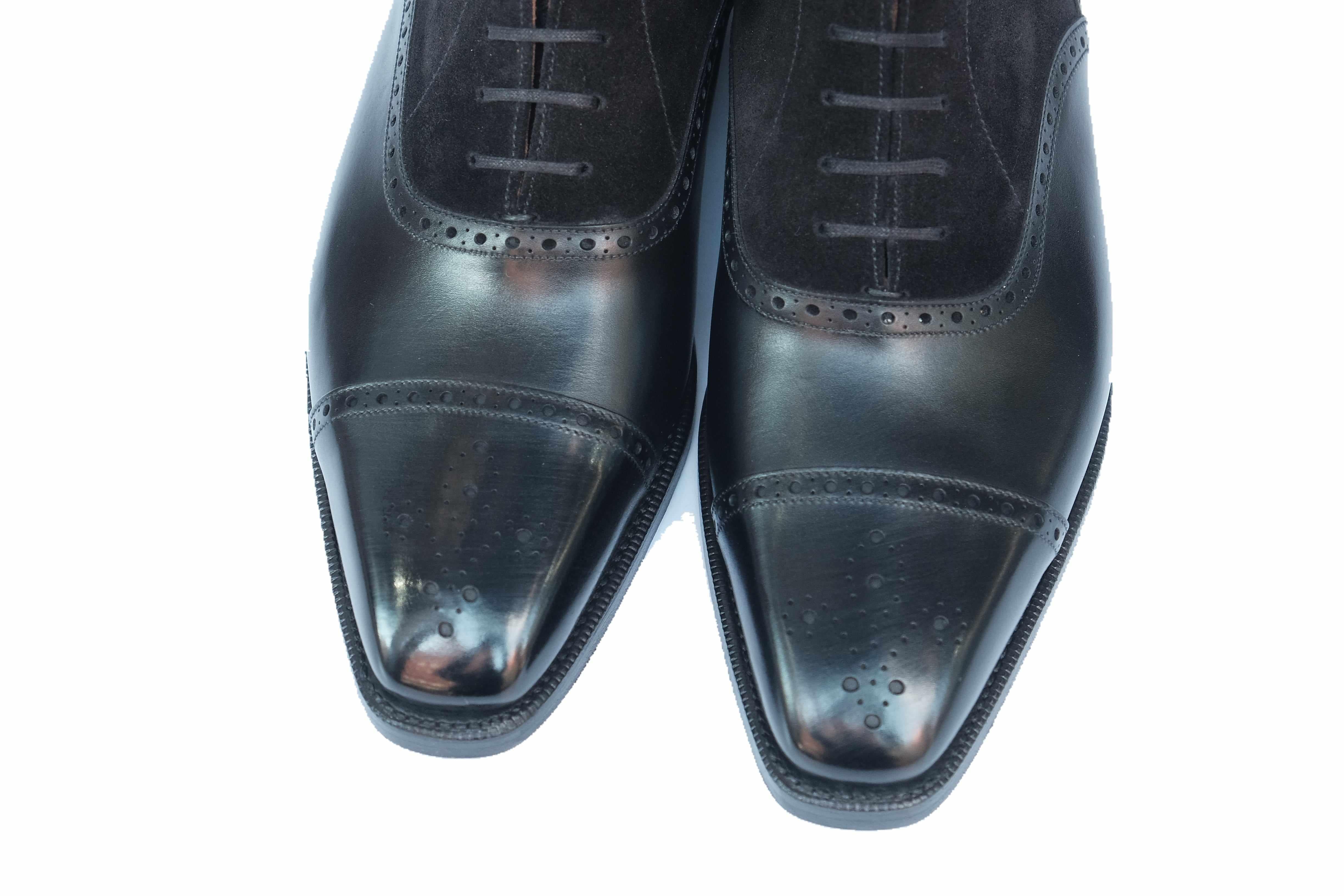 David - Black Calf / Black Suede-Balmoral Boots-J.FitzPatrick Footwear