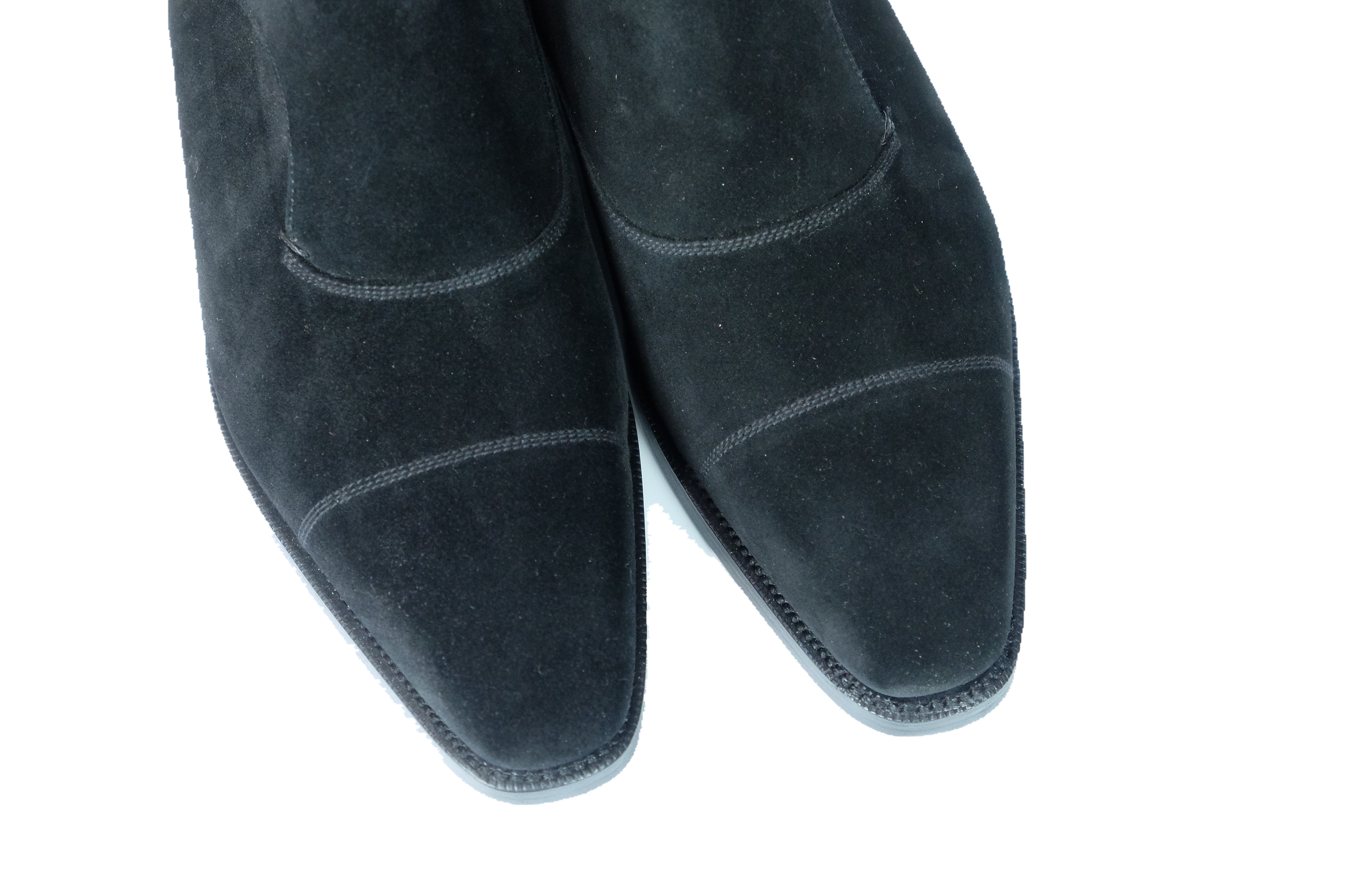Fauntleroy - MTO - Black Suede-Made To Order Single Monkstrap Captoe Cap Toe-J.FitzPatrick Footwear