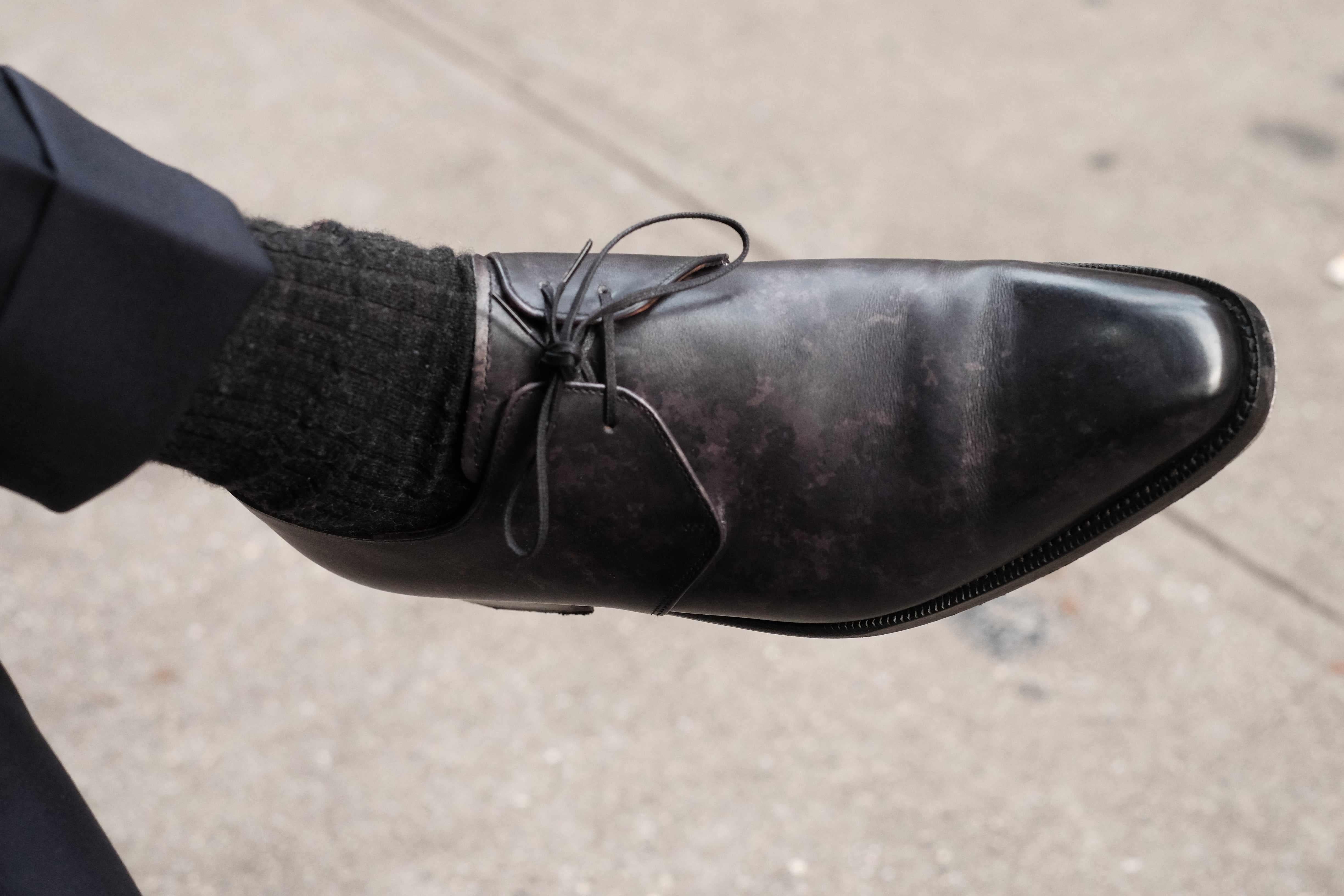Fremont - Black Marble Patina-Two Eyelet Derbies-J.FitzPatrick Footwear