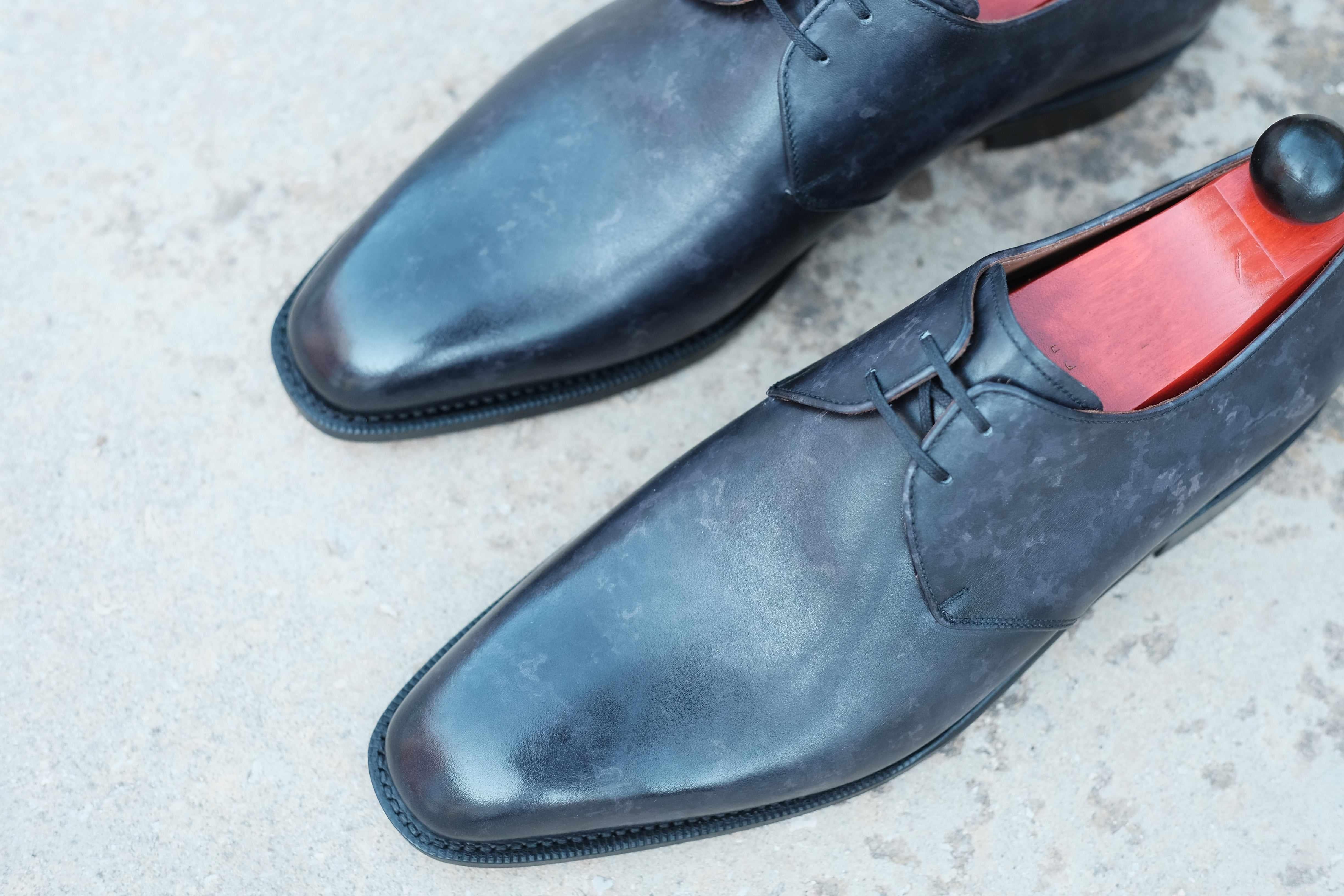 Fremont - Black Marble Patina-Two Eyelet Derbies-J.FitzPatrick Footwear