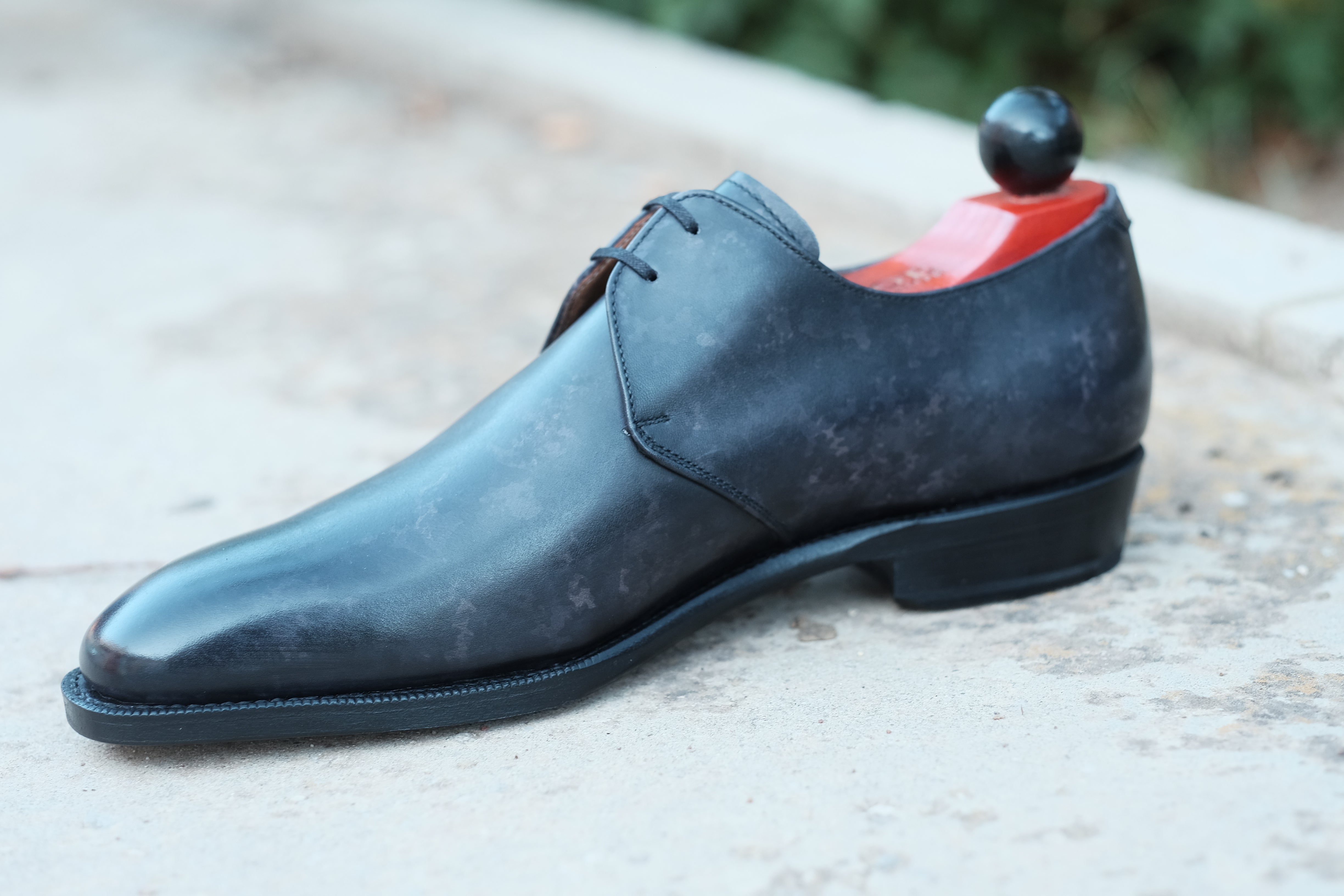 Fremont - Black Marble Patina-Two Eyelet Derbies-J.FitzPatrick Footwear