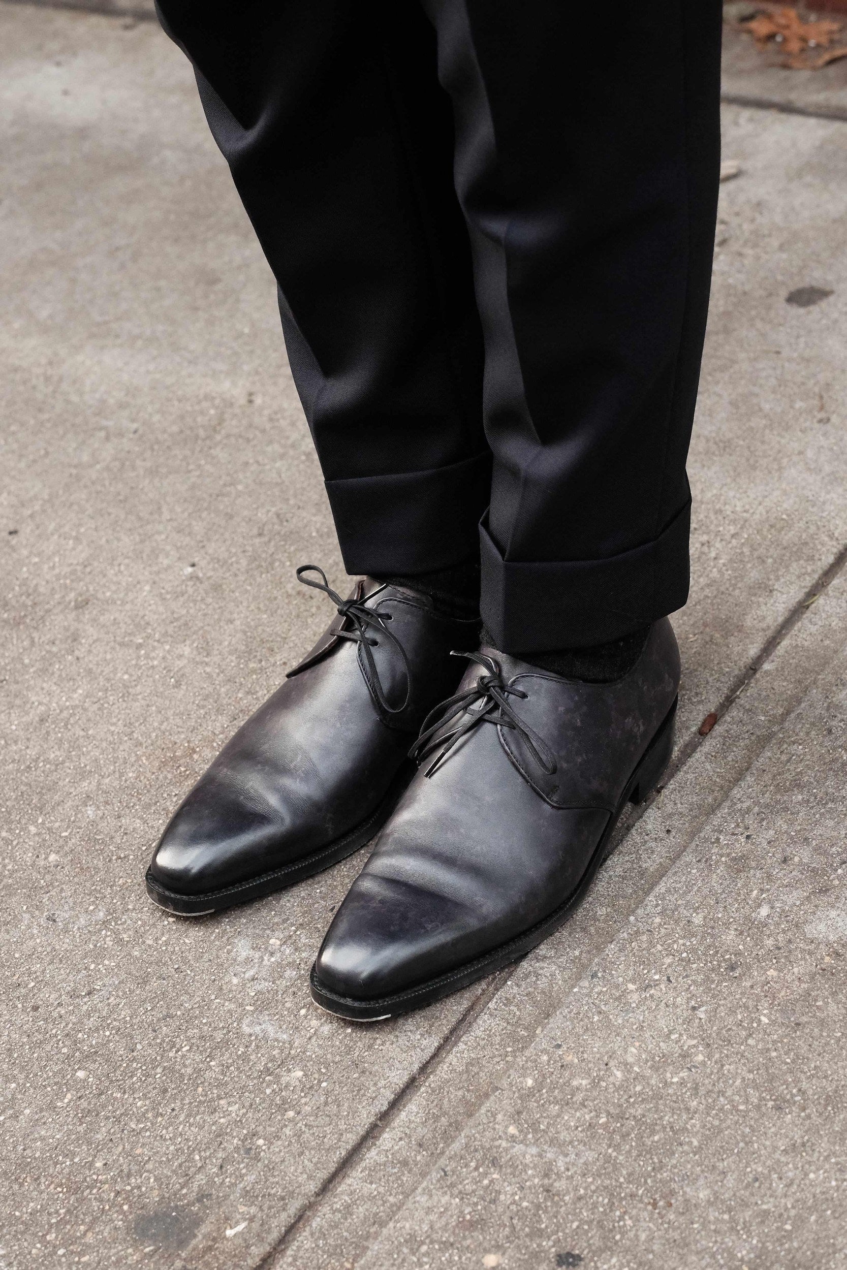 Fremont - Black Marble Patina-Two Eyelet Derbies-J.FitzPatrick Footwear