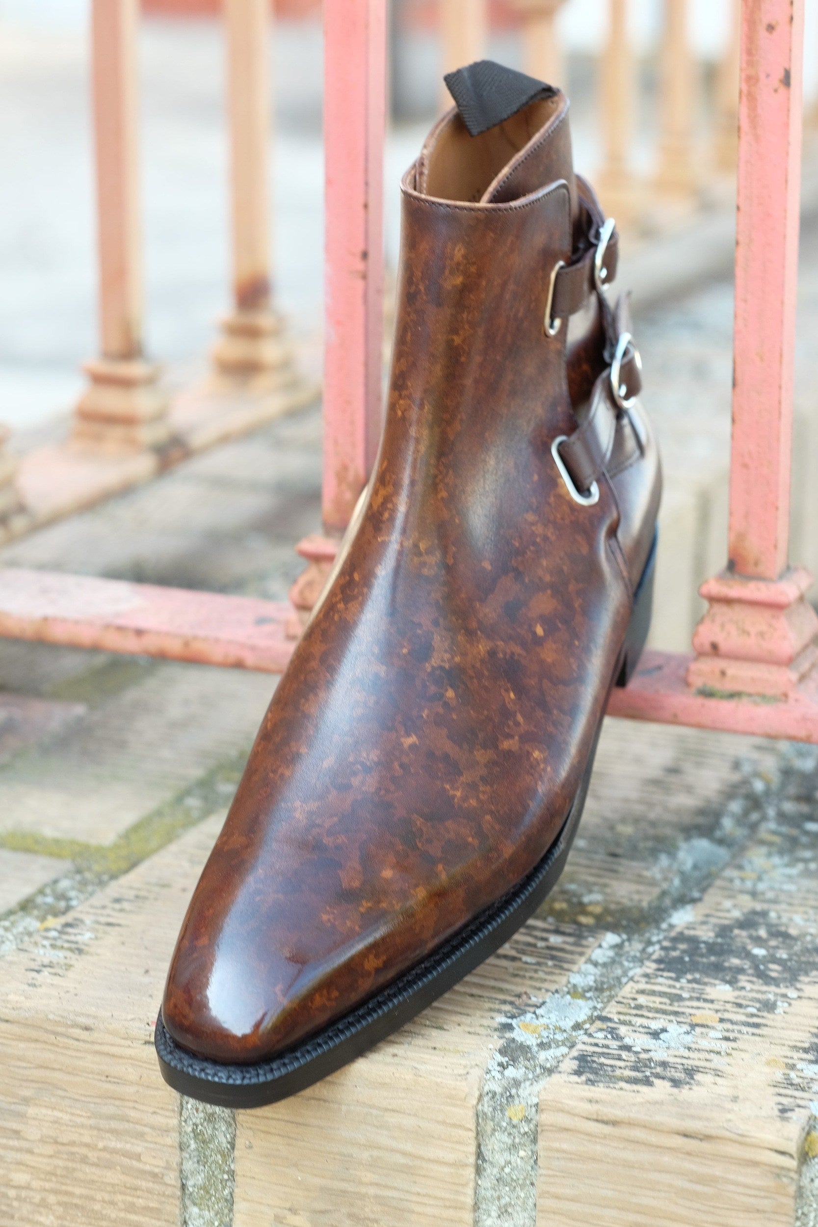 Genesee - MTO - Copper Marble Patina - MGF Last - Double Leather Sole-Made To Order Jodhpur Boots-J.FitzPatrick Footwear