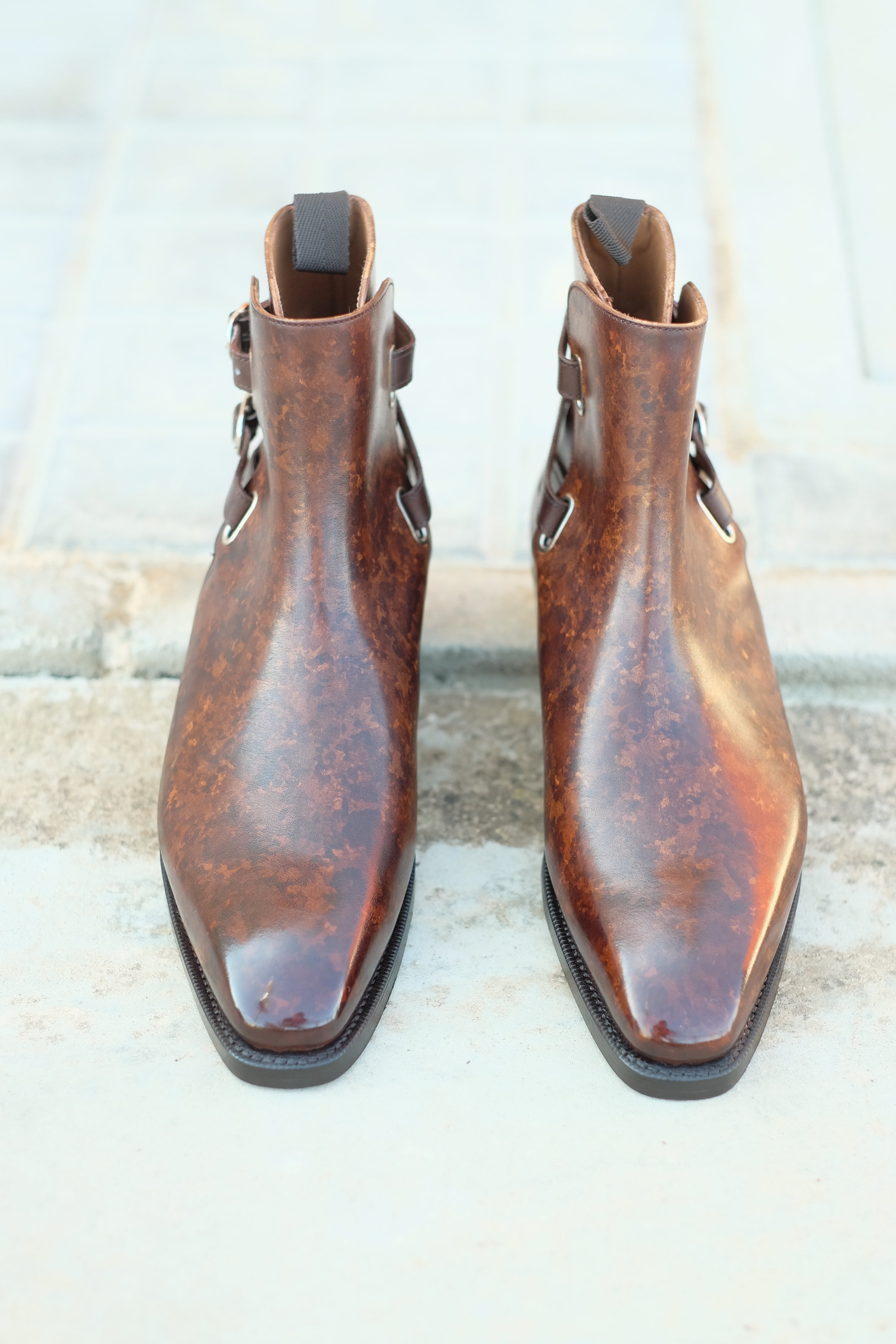 Genesee - MTO - Copper Marble Patina - MGF Last - Double Leather Sole-Made To Order Jodhpur Boots-J.FitzPatrick Footwear