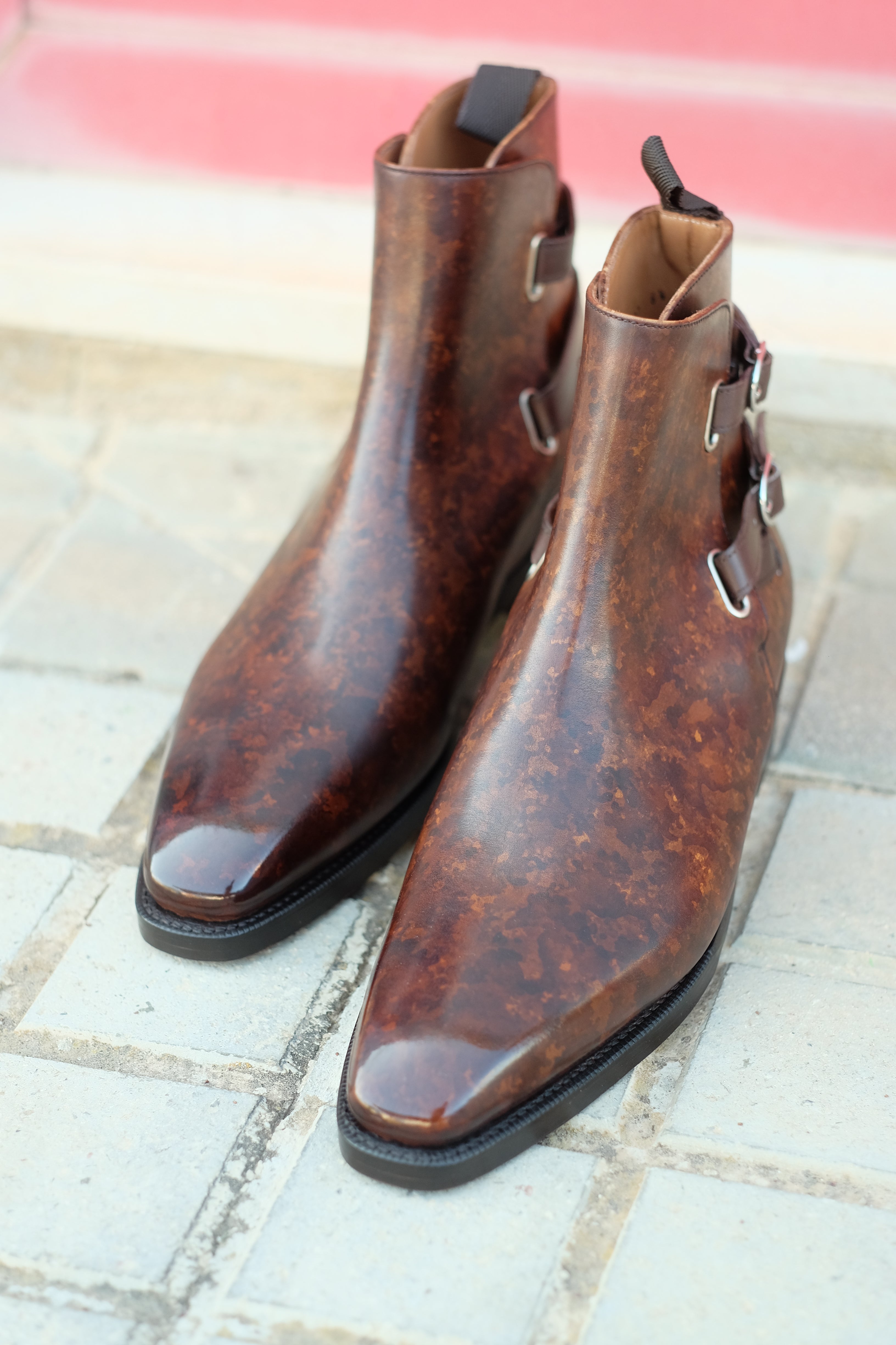Genesee - MTO - Copper Marble Patina - MGF Last - Double Leather Sole-Made To Order Jodhpur Boots-J.FitzPatrick Footwear