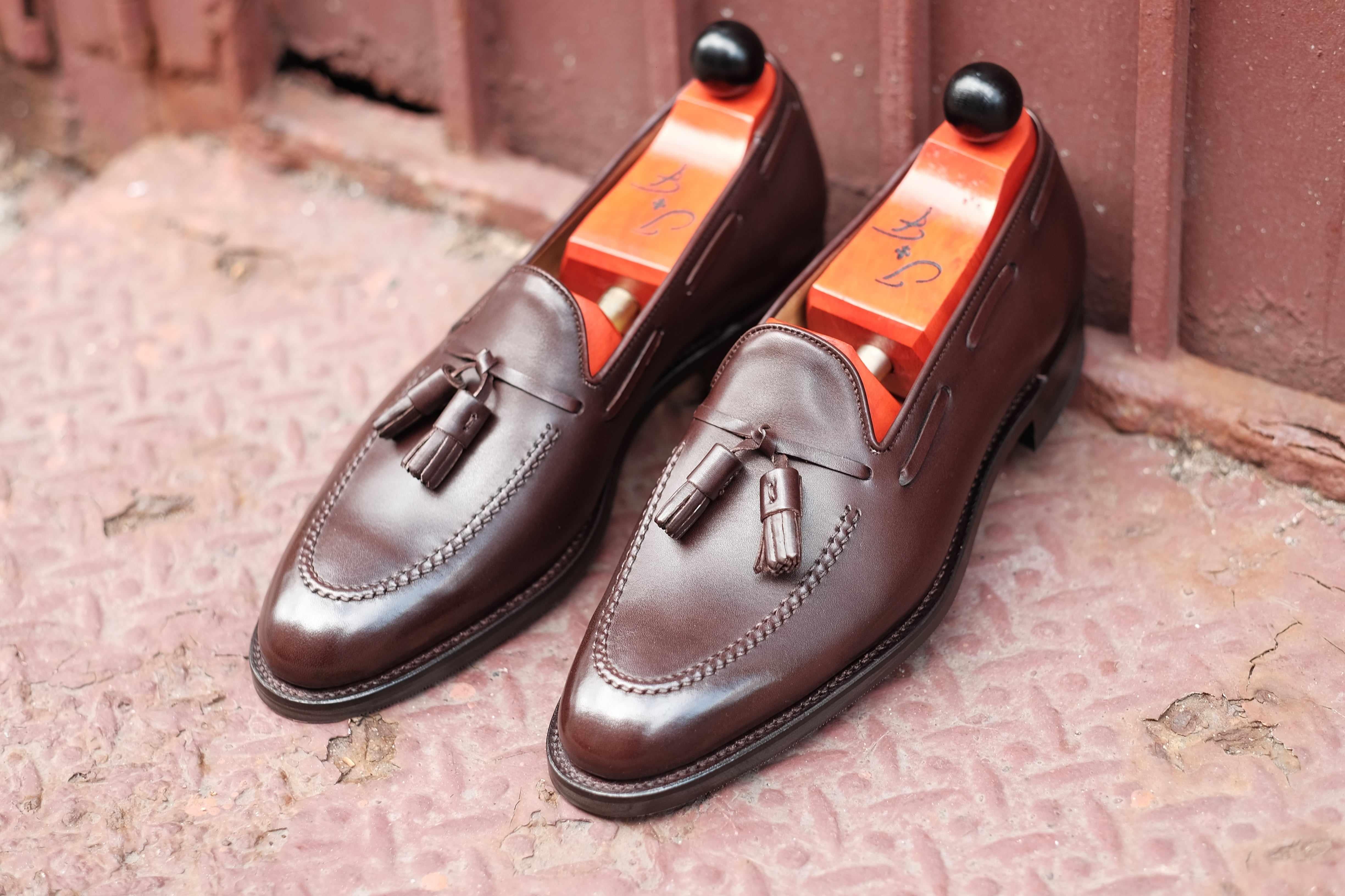 Haller - Dark Oak Calf-Tassel Loafers-J.FitzPatrick Footwear