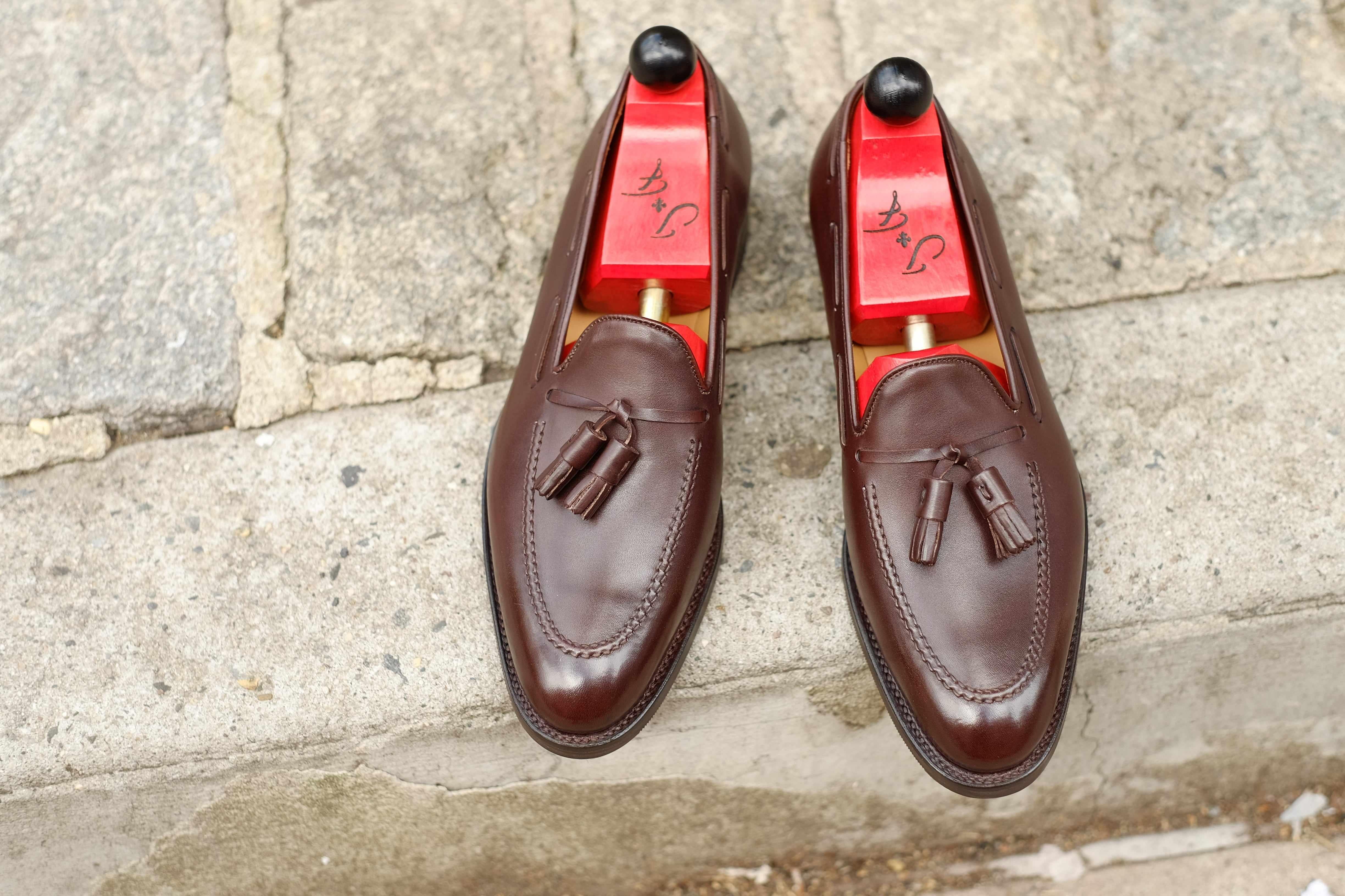 Haller - Dark Oak Calf-Tassel Loafers-J.FitzPatrick Footwear