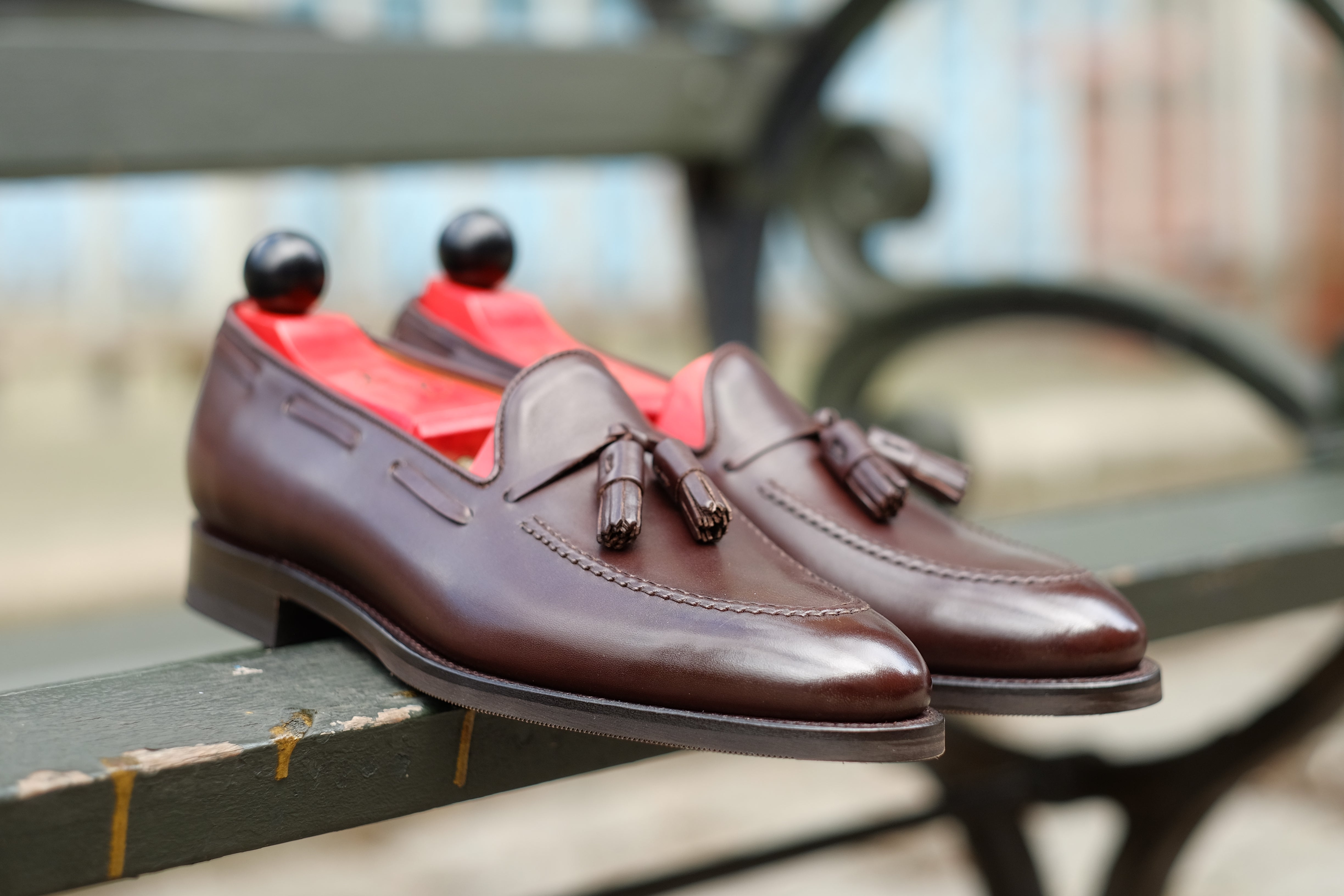 Haller - Dark Oak Calf-Tassel Loafers-J.FitzPatrick Footwear