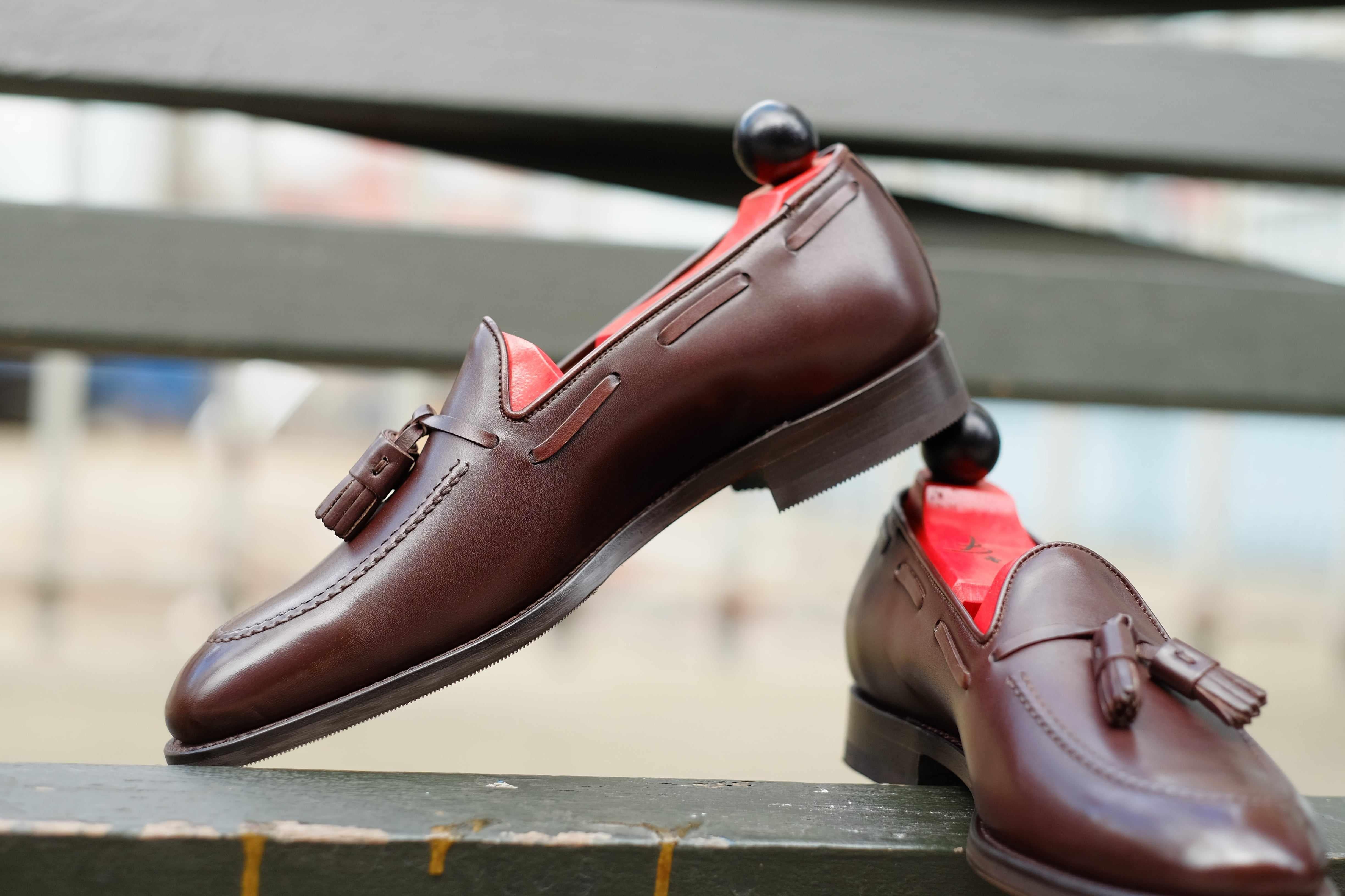 Haller - Dark Oak Calf-Tassel Loafers-J.FitzPatrick Footwear