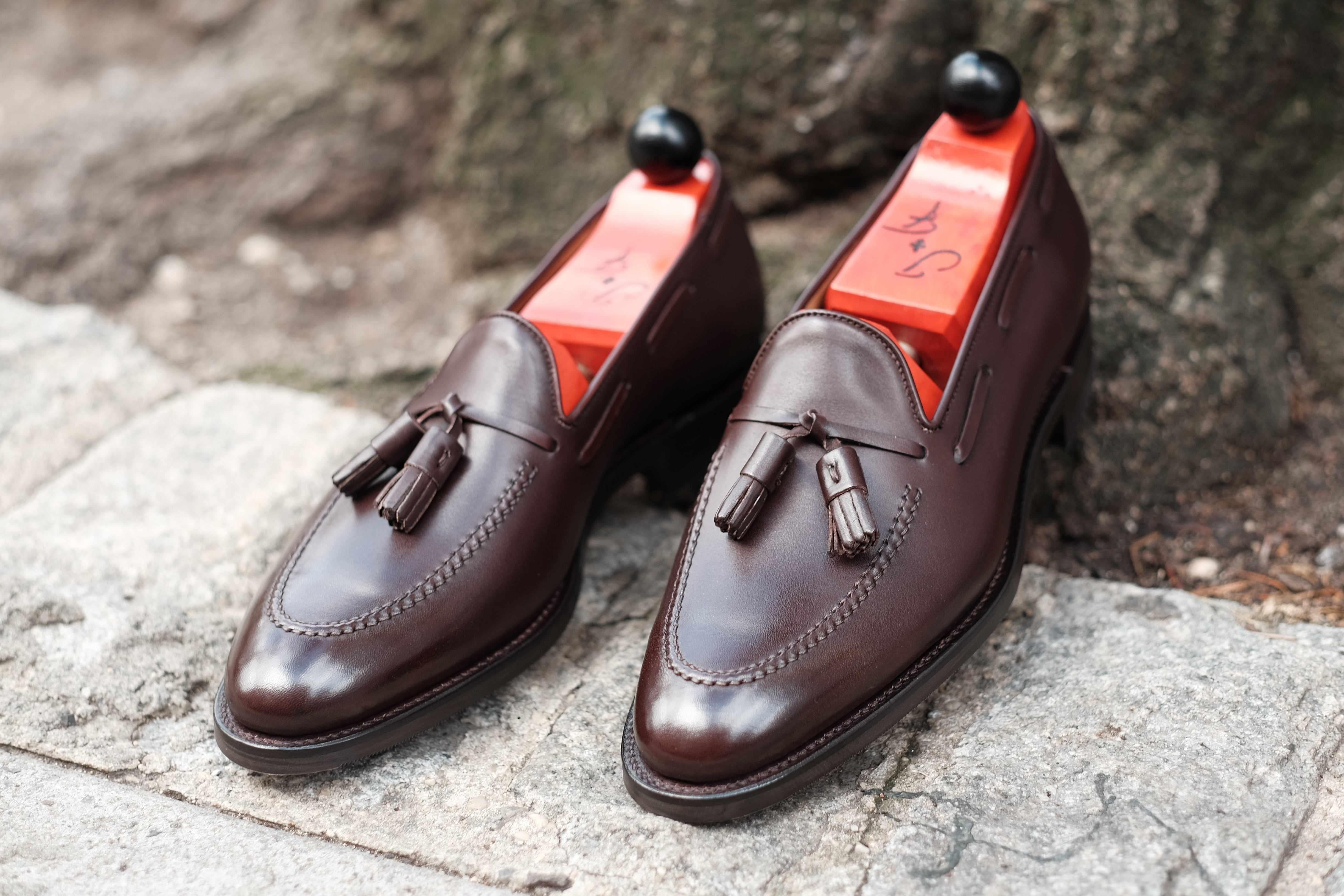 Haller - Dark Oak Calf-Tassel Loafers-J.FitzPatrick Footwear