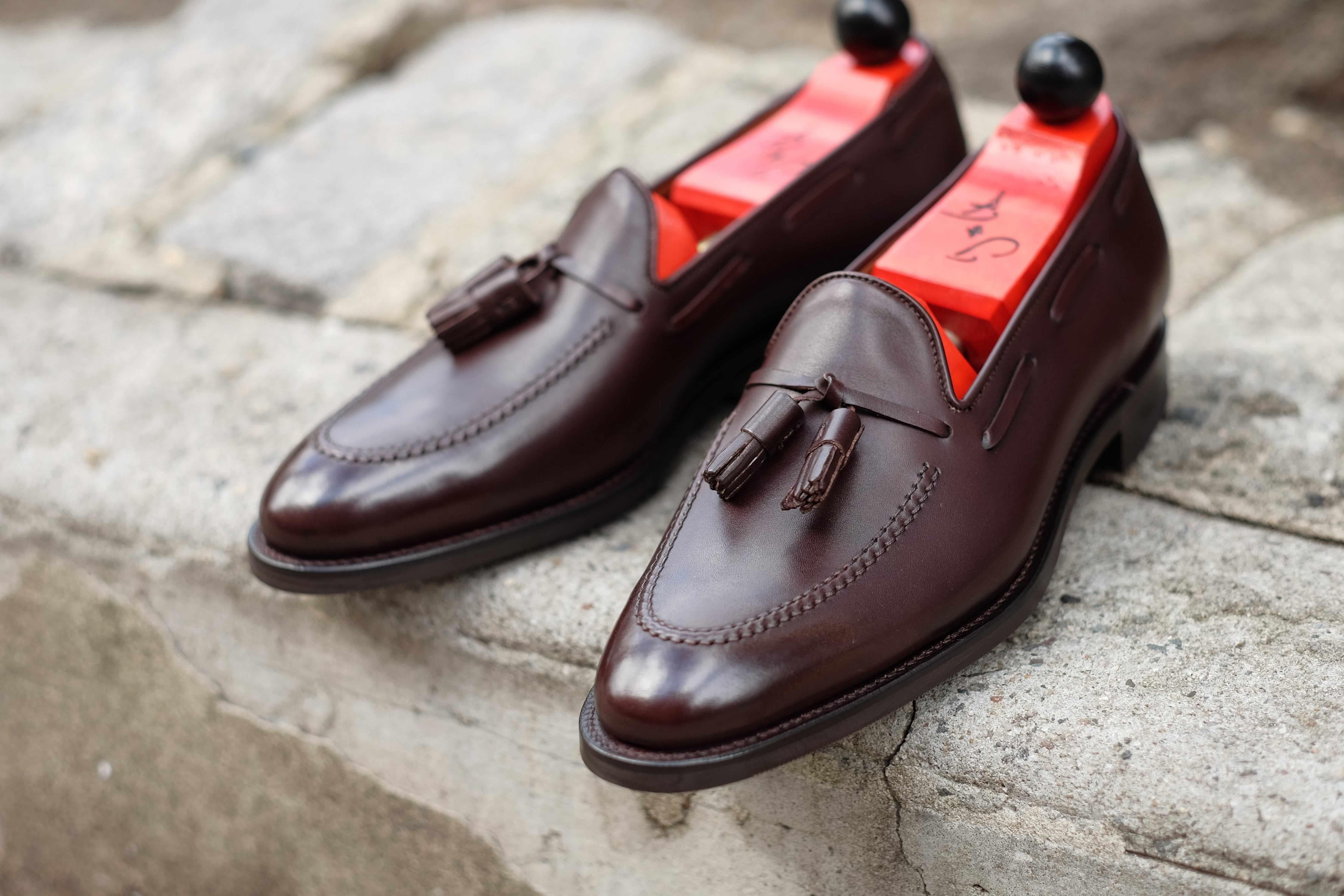 Haller - Dark Oak Calf-Tassel Loafers-J.FitzPatrick Footwear