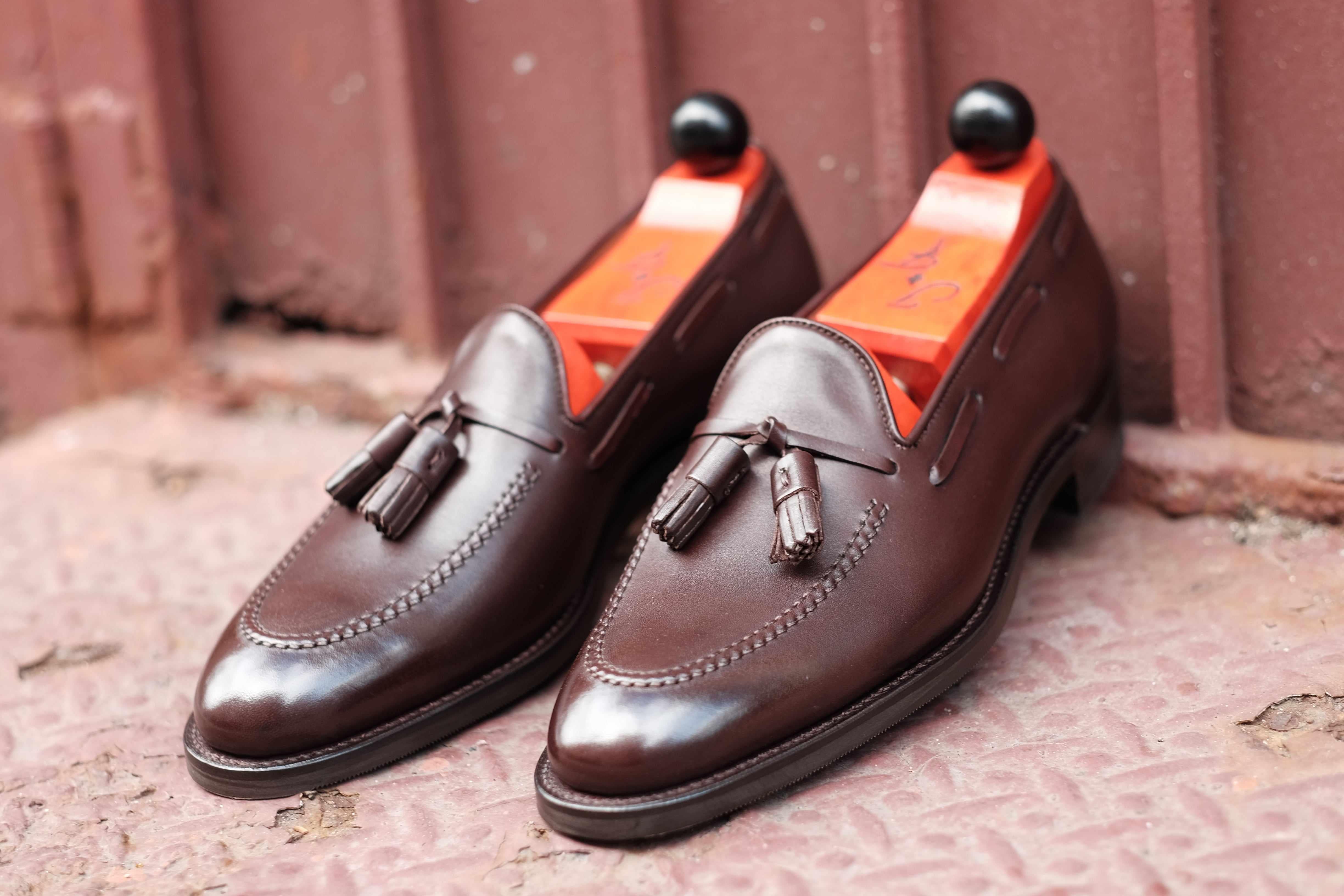 Haller - Dark Oak Calf-Tassel Loafers-J.FitzPatrick Footwear