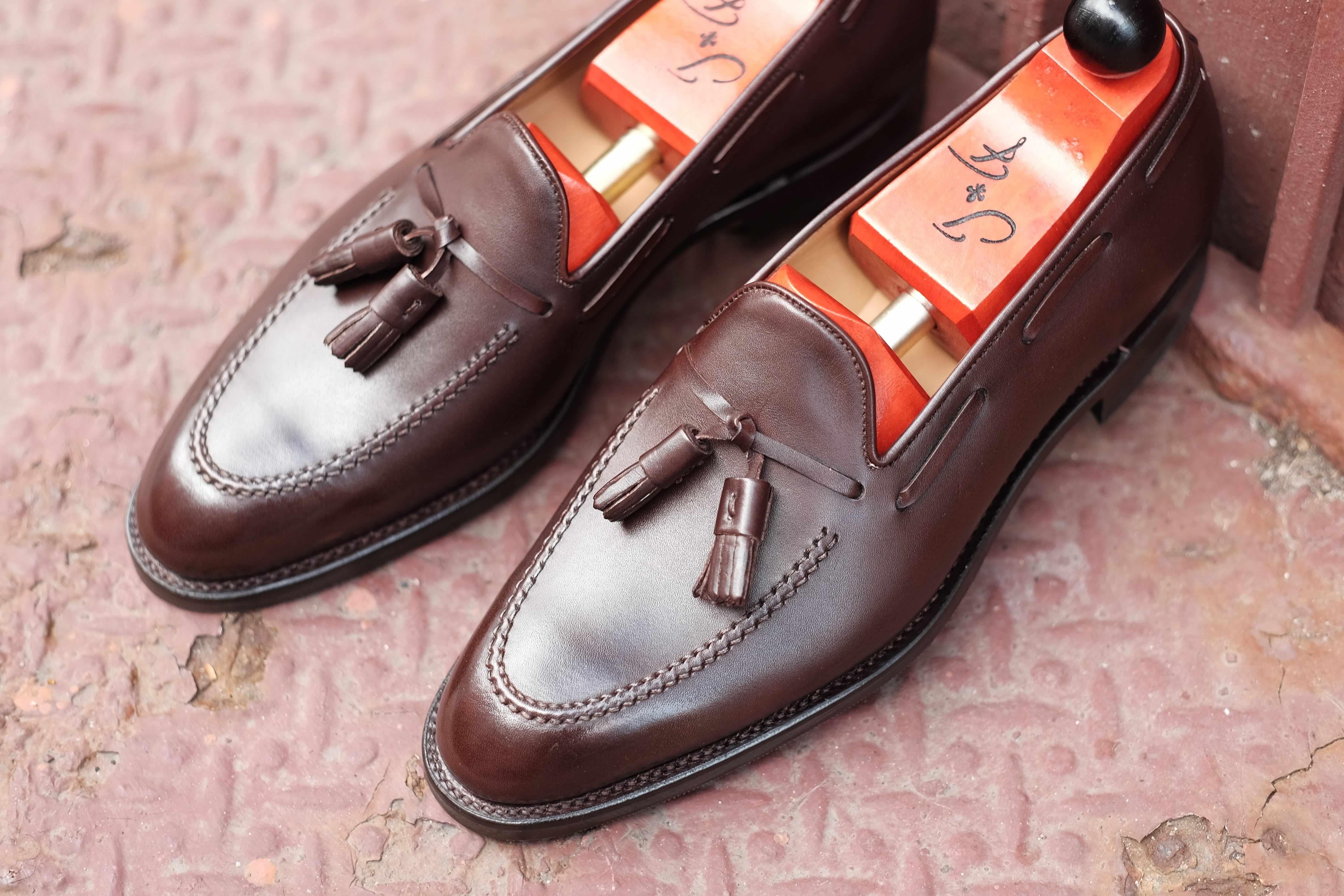 Haller - Dark Oak Calf-Tassel Loafers-J.FitzPatrick Footwear