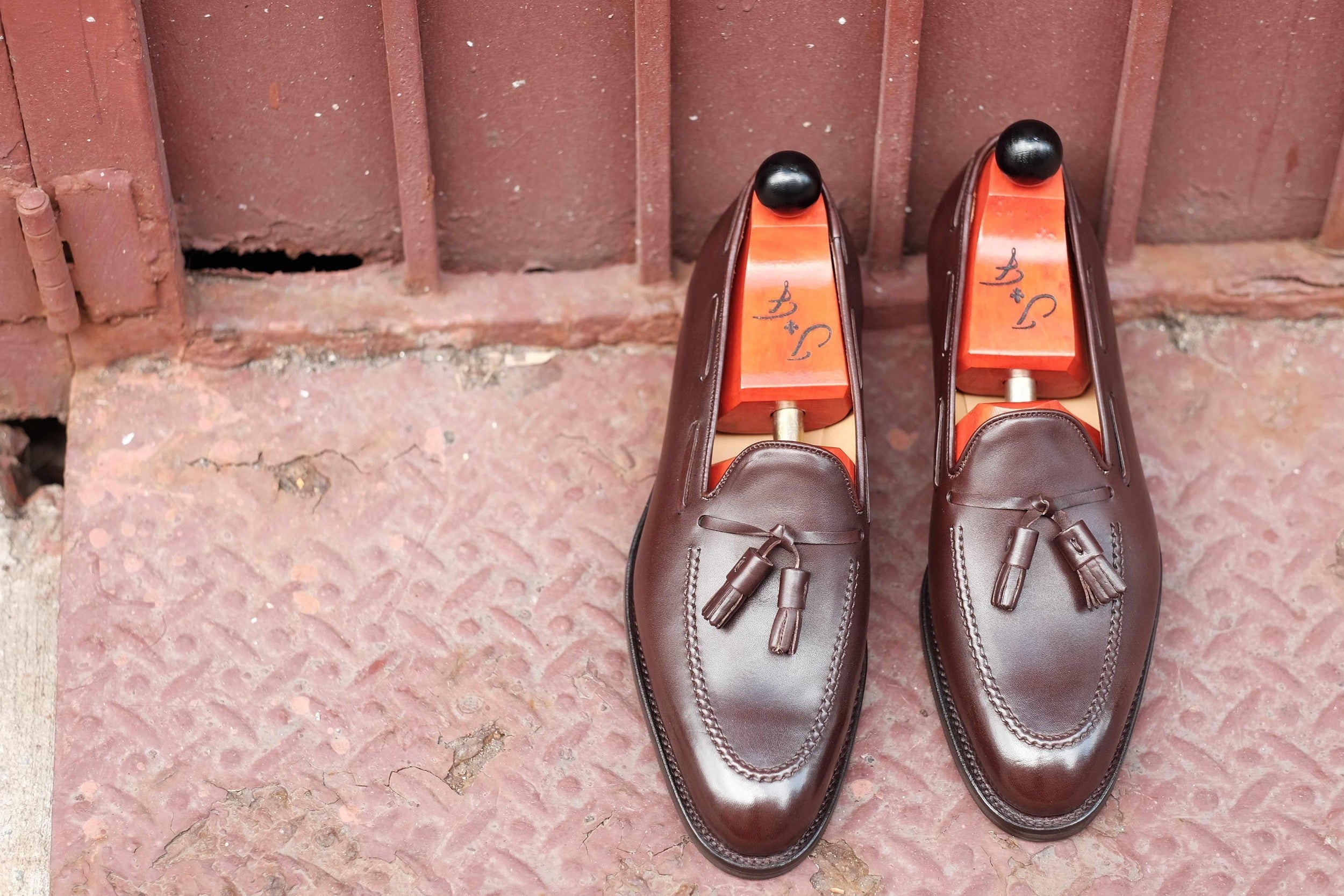 Haller - Dark Oak Calf-Tassel Loafers-J.FitzPatrick Footwear