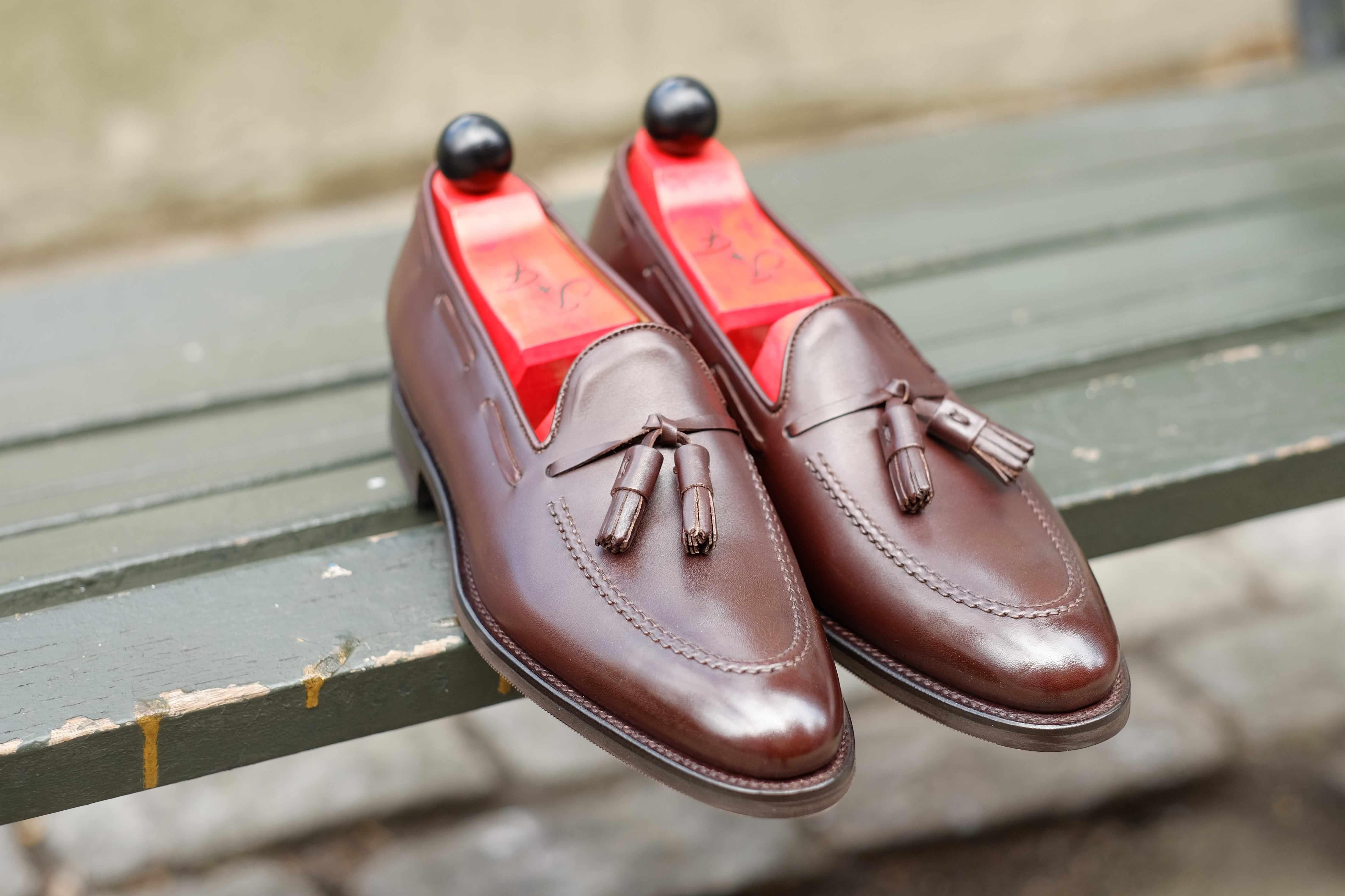 Haller - Dark Oak Calf-Tassel Loafers-J.FitzPatrick Footwear