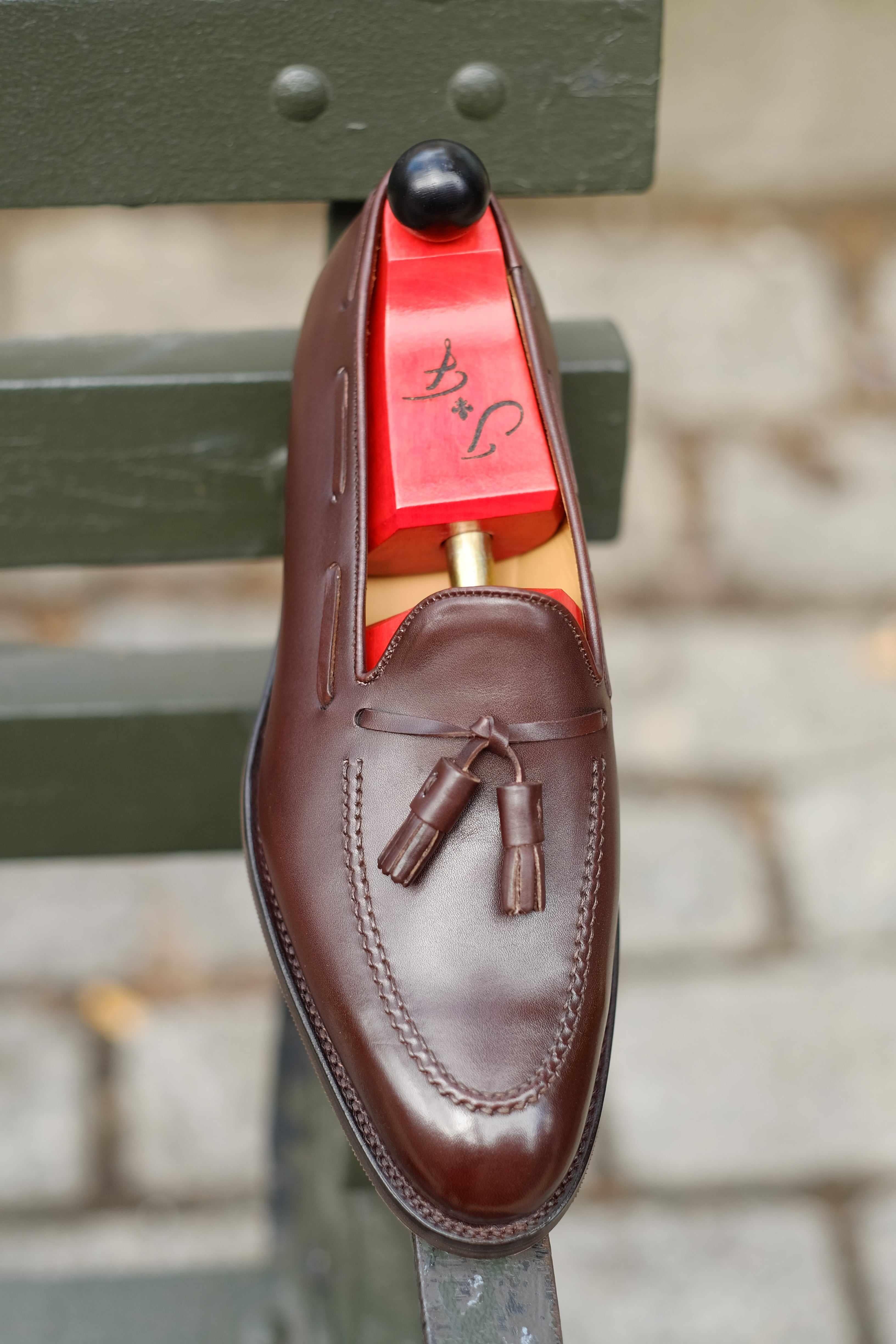 Haller - Dark Oak Calf-Tassel Loafers-J.FitzPatrick Footwear