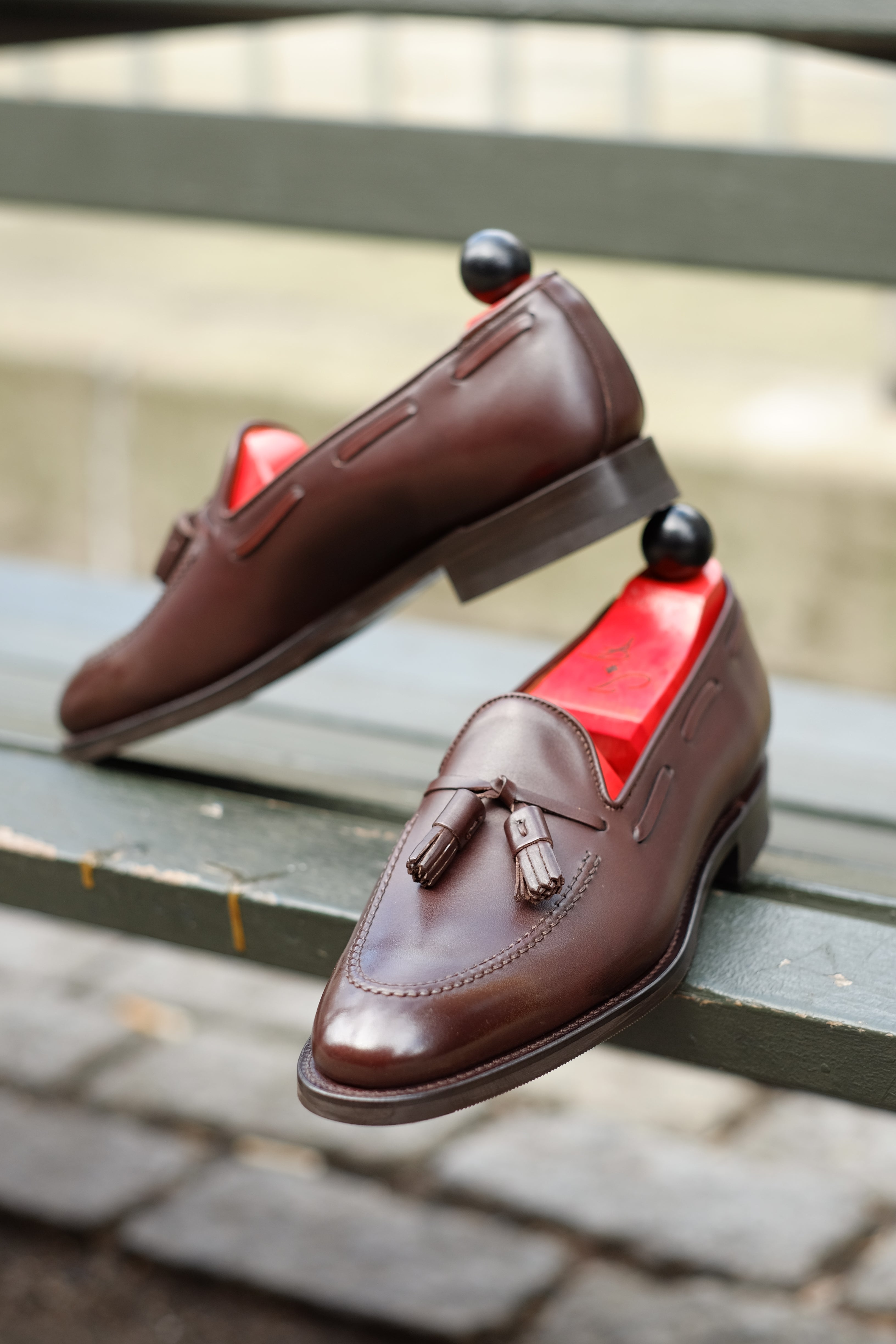 Haller - Dark Oak Calf-Tassel Loafers-J.FitzPatrick Footwear