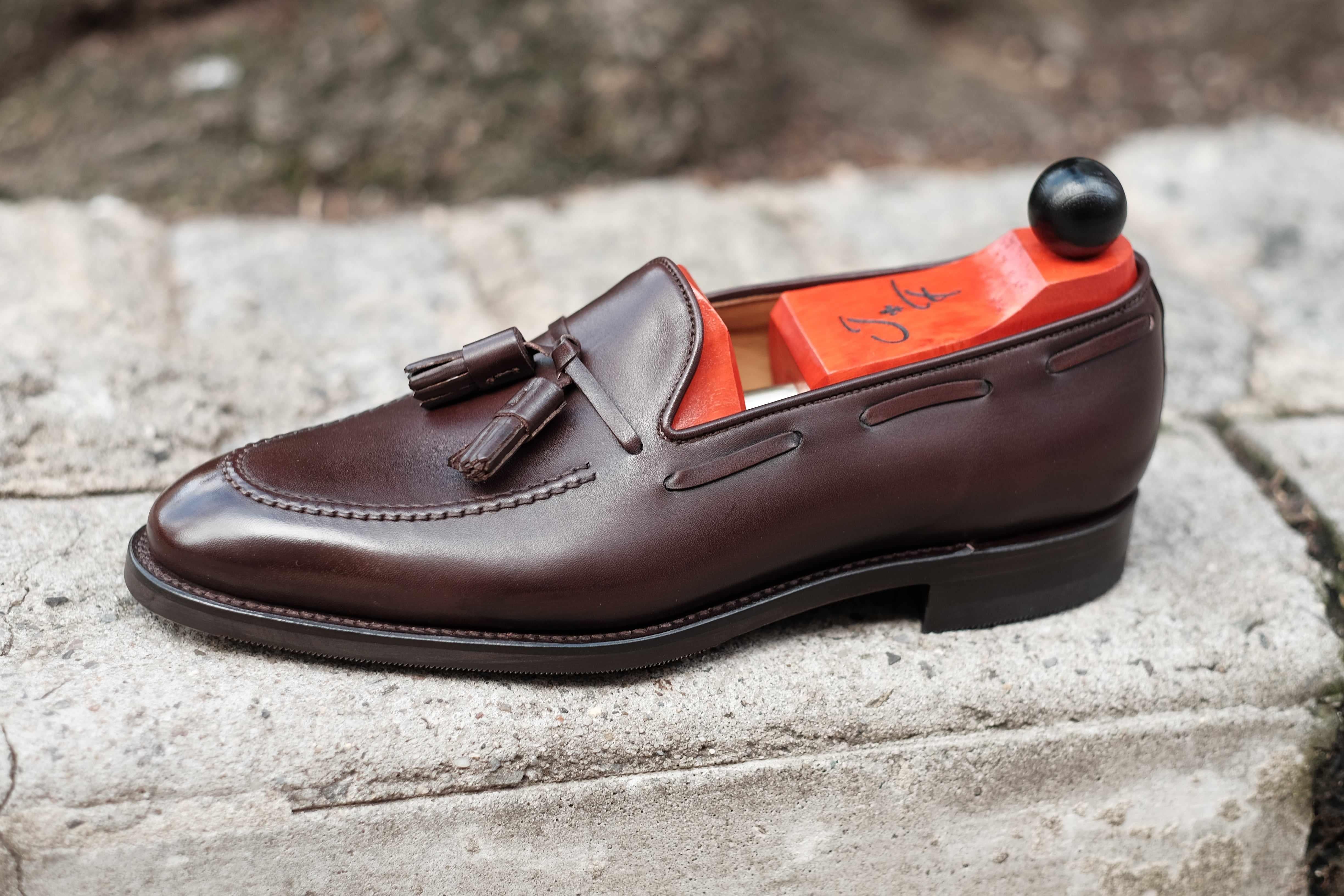 Haller - Dark Oak Calf-Tassel Loafers-J.FitzPatrick Footwear