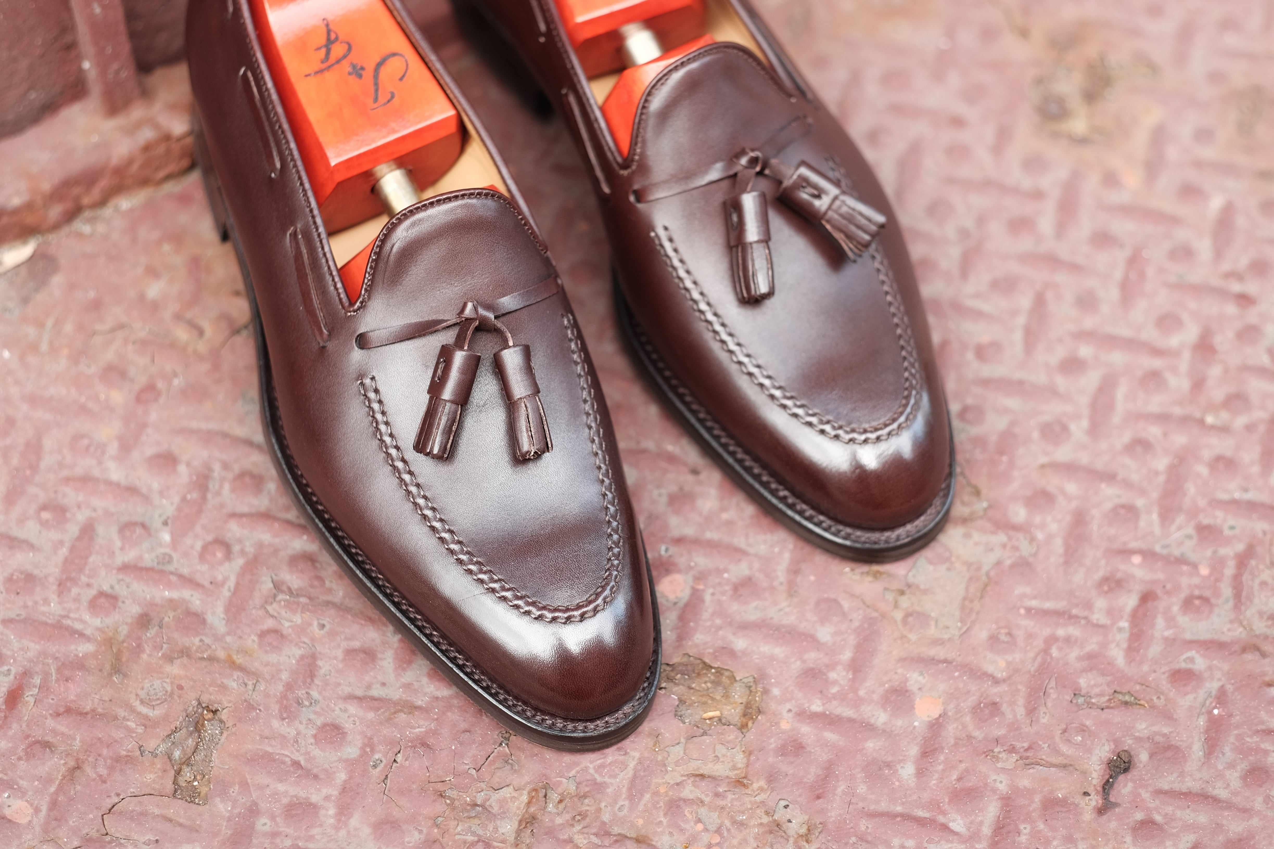 Haller - Dark Oak Calf-Tassel Loafers-J.FitzPatrick Footwear