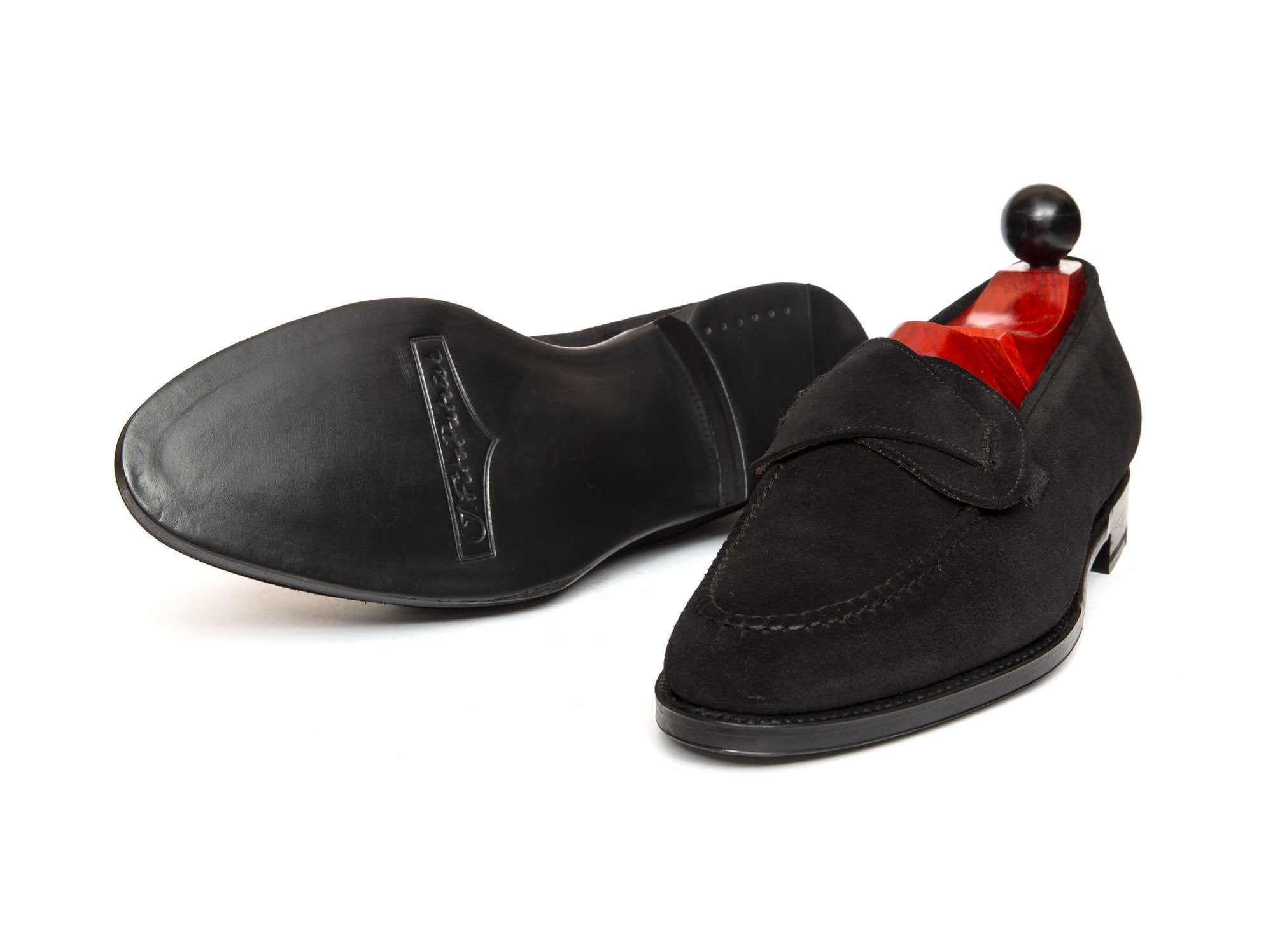 Hawthorne - MTO - Black Suede - TMG Last - Single Leather Sole-Made To Order Butterfly Loafer Hand Stitched-J.FitzPatrick Footwear