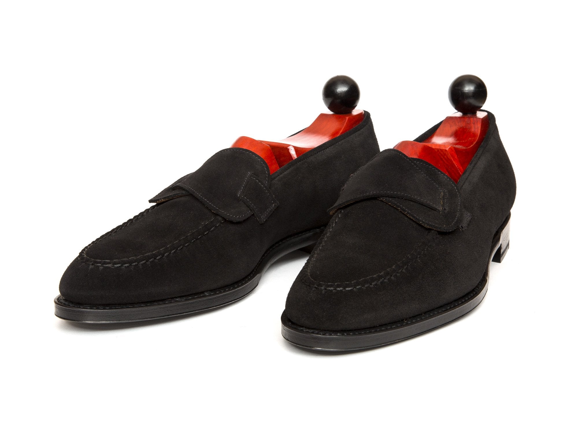 Hawthorne - MTO - Black Suede - TMG Last - Single Leather Sole-Made To Order Butterfly Loafer Hand Stitched-J.FitzPatrick Footwear