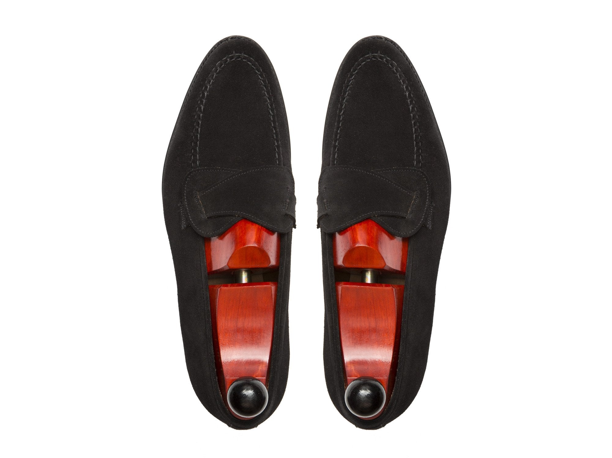 Hawthorne - MTO - Black Suede - TMG Last - Single Leather Sole-Made To Order Butterfly Loafer Hand Stitched-J.FitzPatrick Footwear