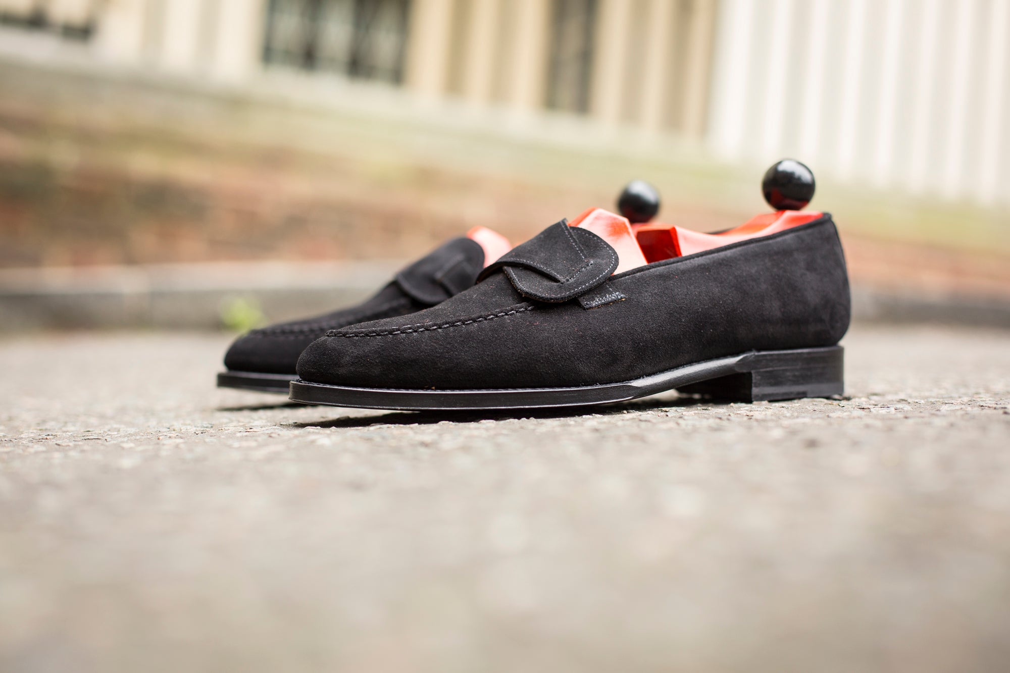 Hawthorne - MTO - Black Suede - TMG Last - Single Leather Sole-Made To Order Butterfly Loafer Hand Stitched-J.FitzPatrick Footwear