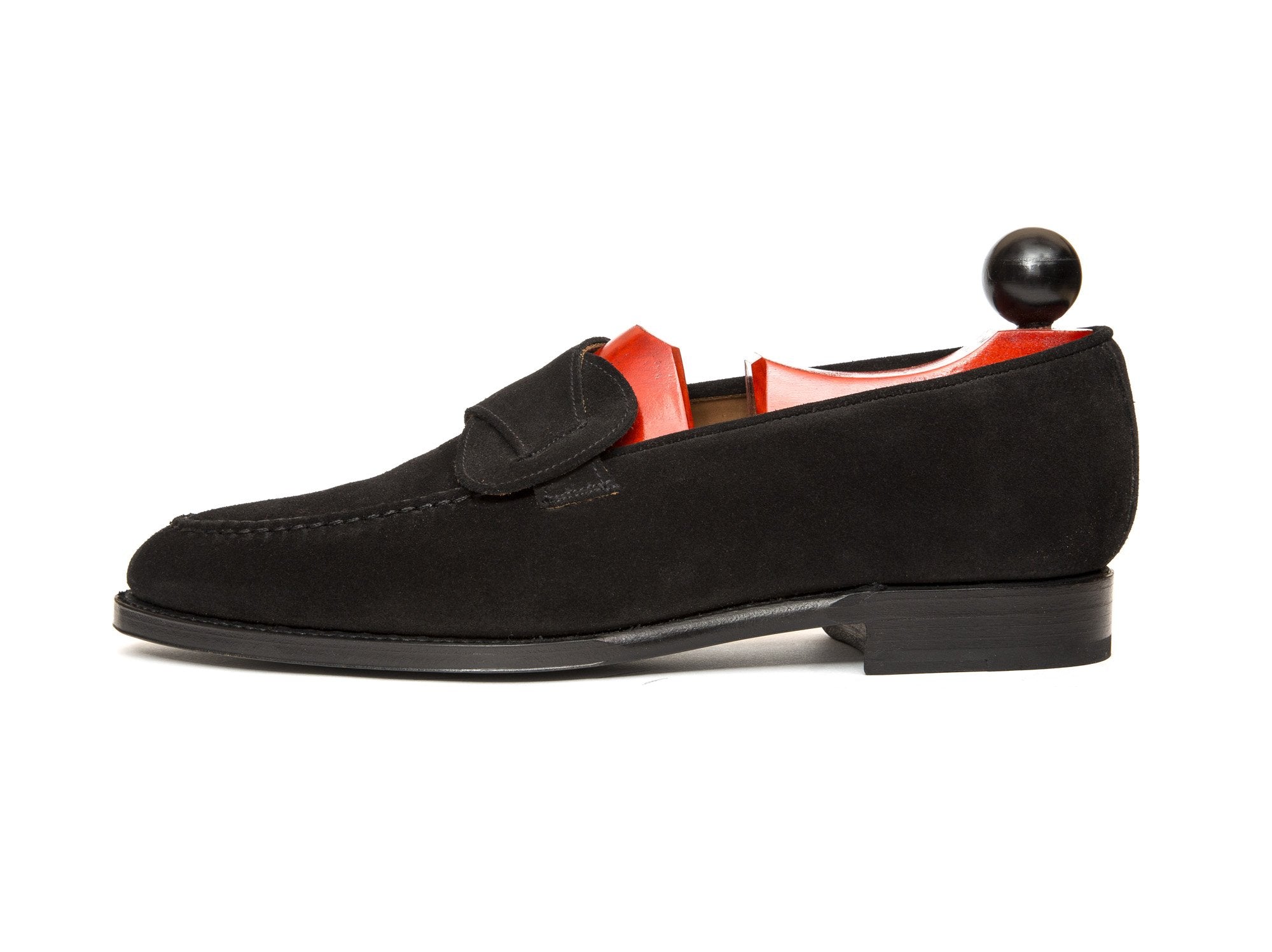 Hawthorne - MTO - Black Suede - TMG Last - Single Leather Sole-Made To Order Butterfly Loafer Hand Stitched-J.FitzPatrick Footwear