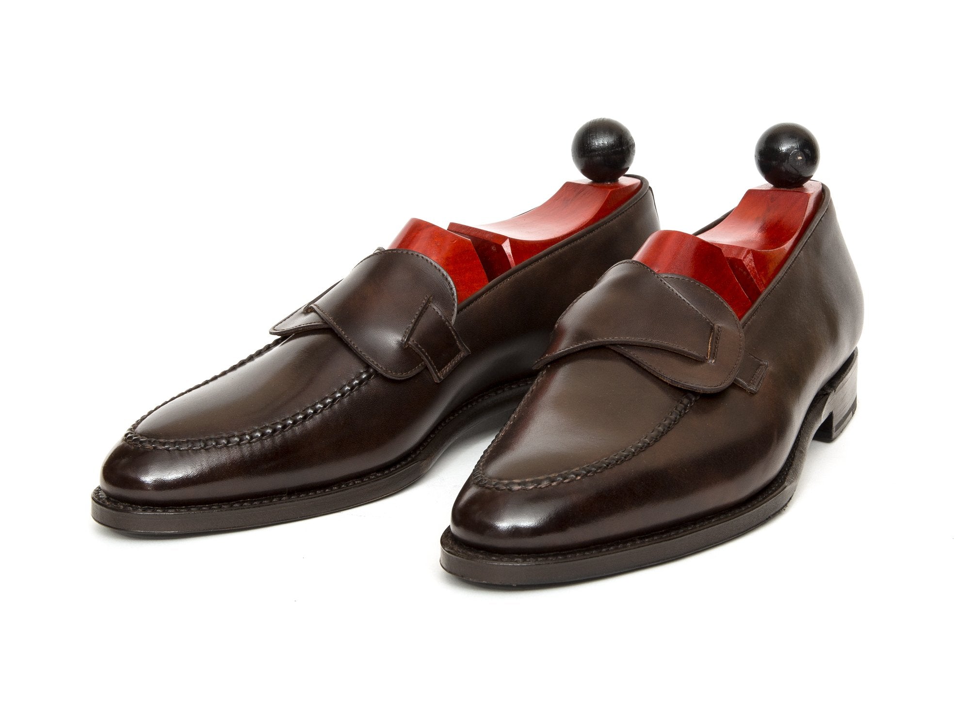 Hawthorne - MTO - Dark Brown Museum Calf - TMG Last - Single Leather Sole-Made To Order Butterfly Loafer Hand Stitched-J.FitzPatrick Footwear
