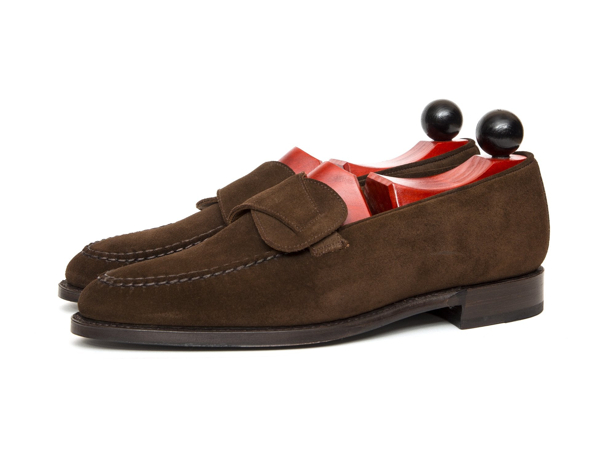Hawthorne - MTO - Dark Brown Suede - TMG Last - Single Leather Sole-Made To Order Butterfly Loafer Hand Stitched-J.FitzPatrick Footwear