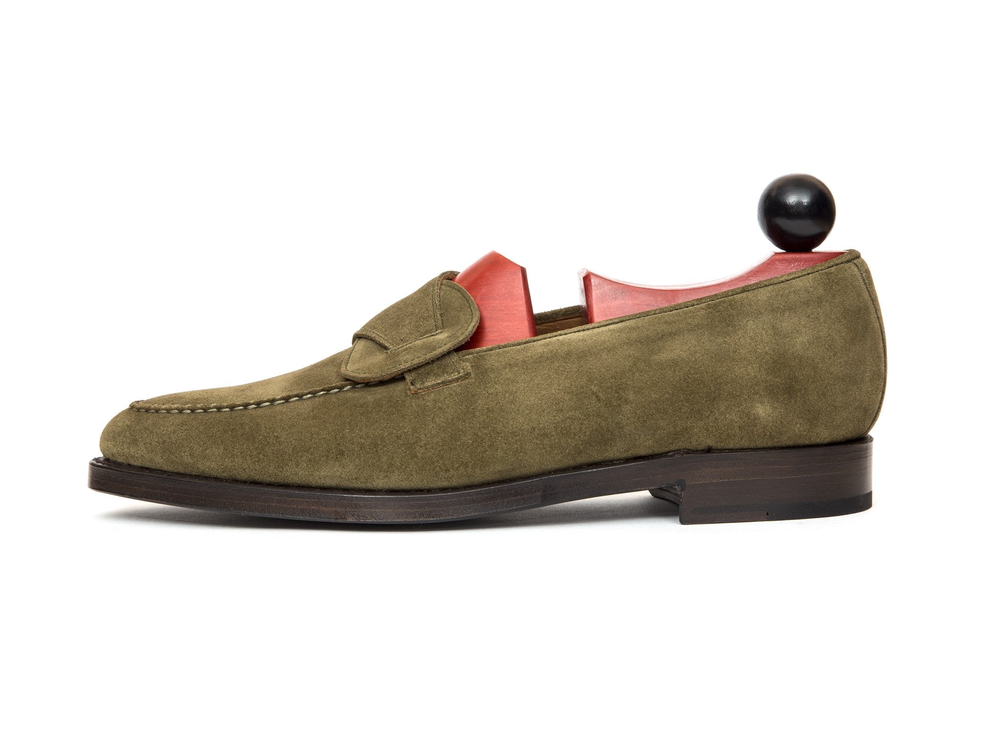 Hawthorne - MTO - Olive Suede - TMG Last - Double Leather Sole-Made To Order Butterfly Loafer Hand Stitched-J.FitzPatrick Footwear