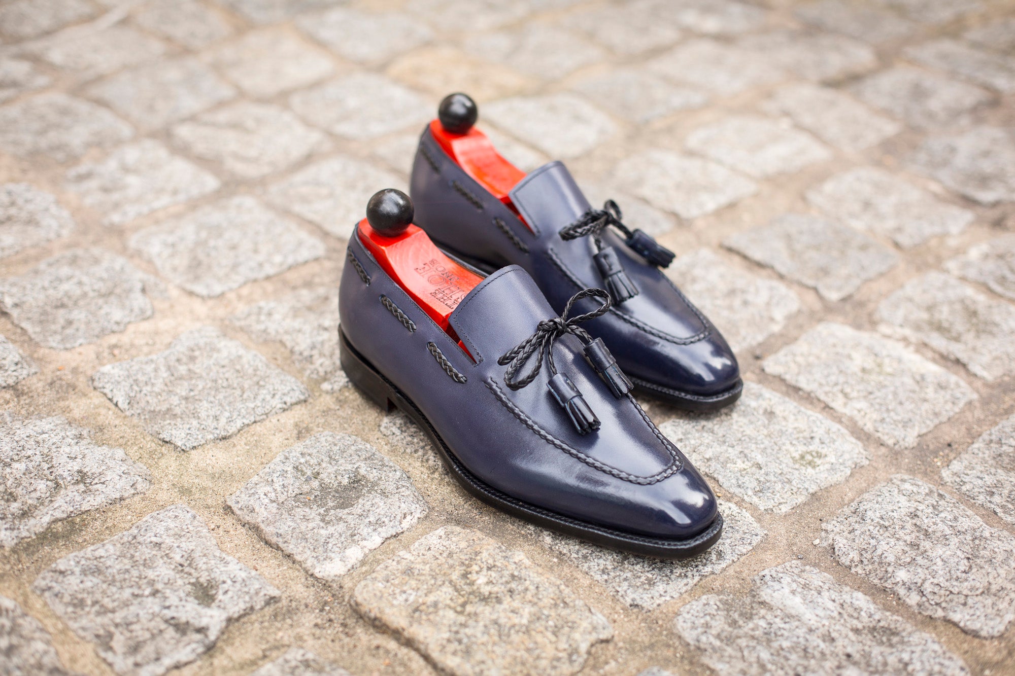 Issaquah - MTO - Navy Calf - LPB Last - Single Leather Sole-Made To Order Tassel Loafer-J.FitzPatrick Footwear