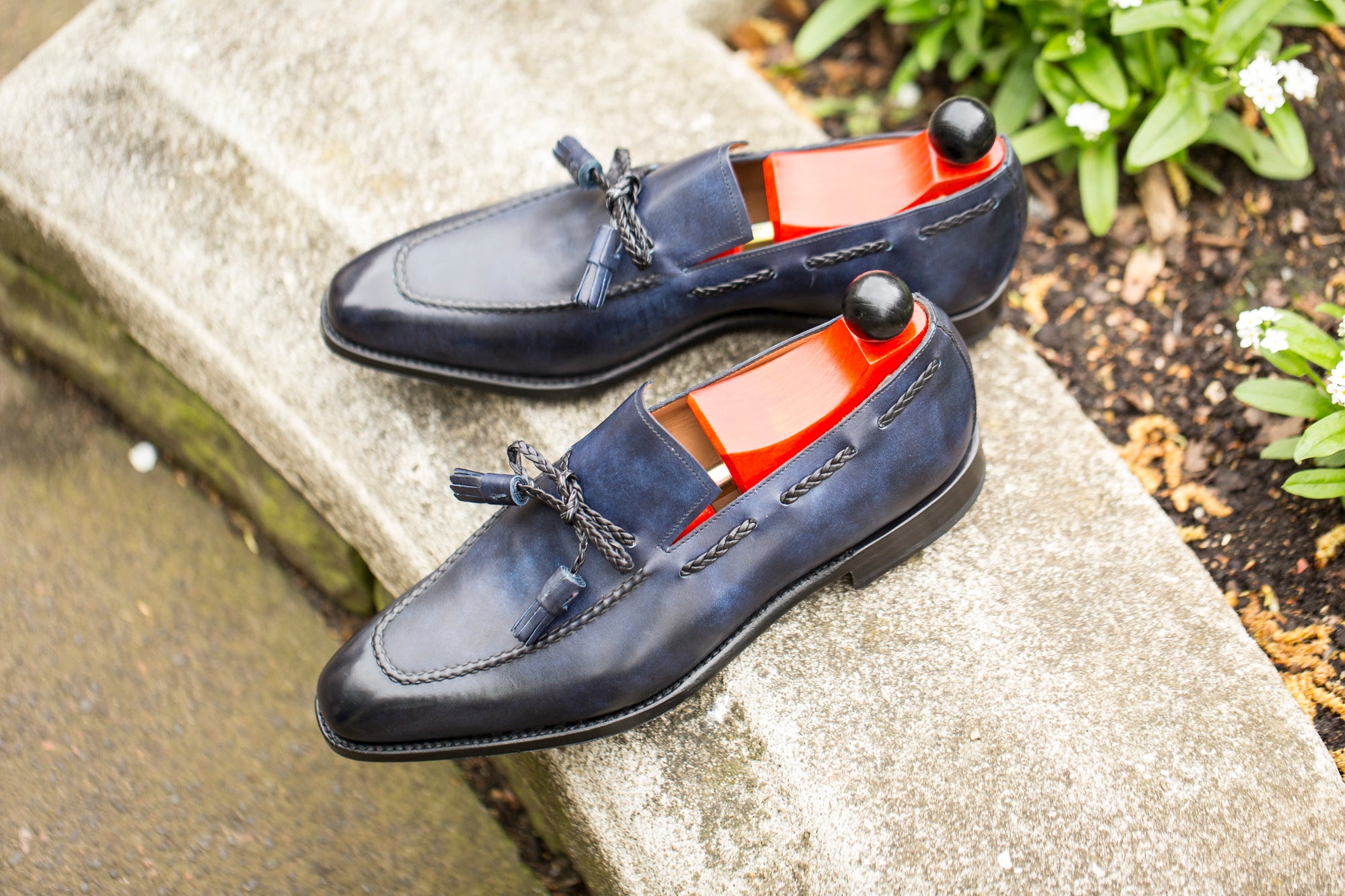 Issaquah - MTO - Navy Museum Calf - LPB Last - Single Leather Sole-Made To Order Tassel Loafer-J.FitzPatrick Footwear
