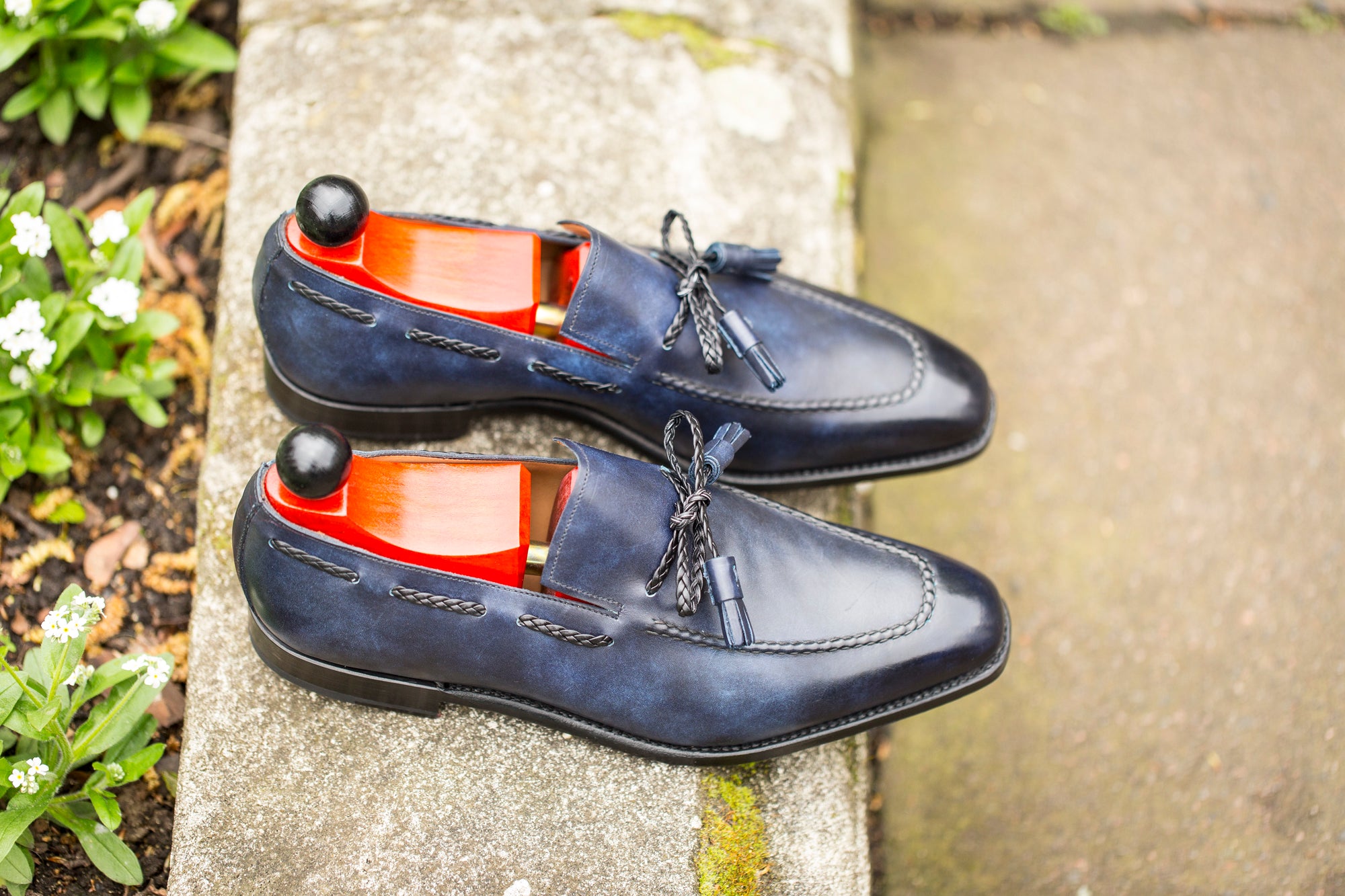 Issaquah - MTO - Navy Museum Calf - LPB Last - Single Leather Sole-Made To Order Tassel Loafer-J.FitzPatrick Footwear