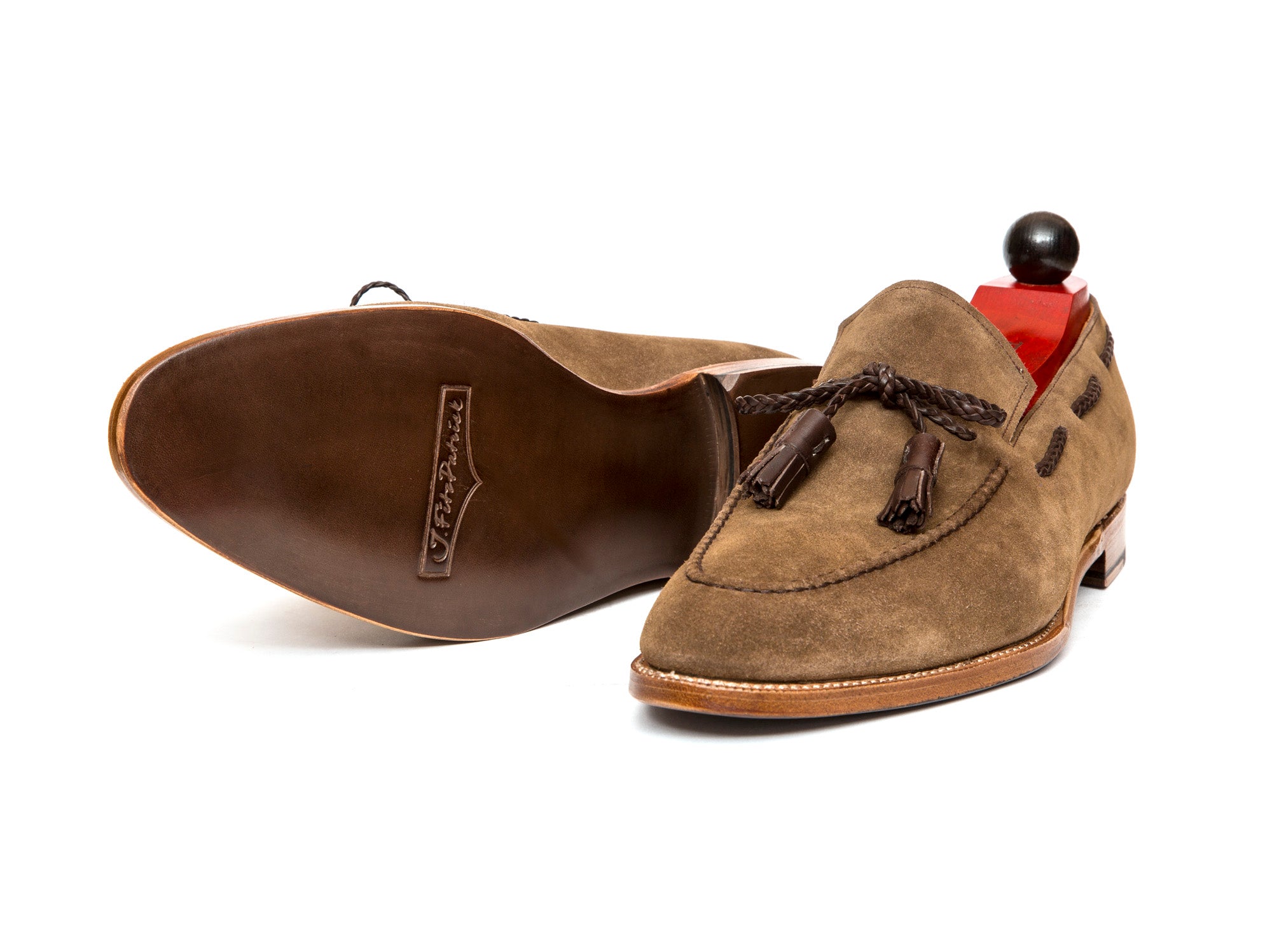 Issaquah - MTO - Taupe Suede - TMG Last - Natural Single Leather Sole-Made To Order Tassel Loafer-J.FitzPatrick Footwear