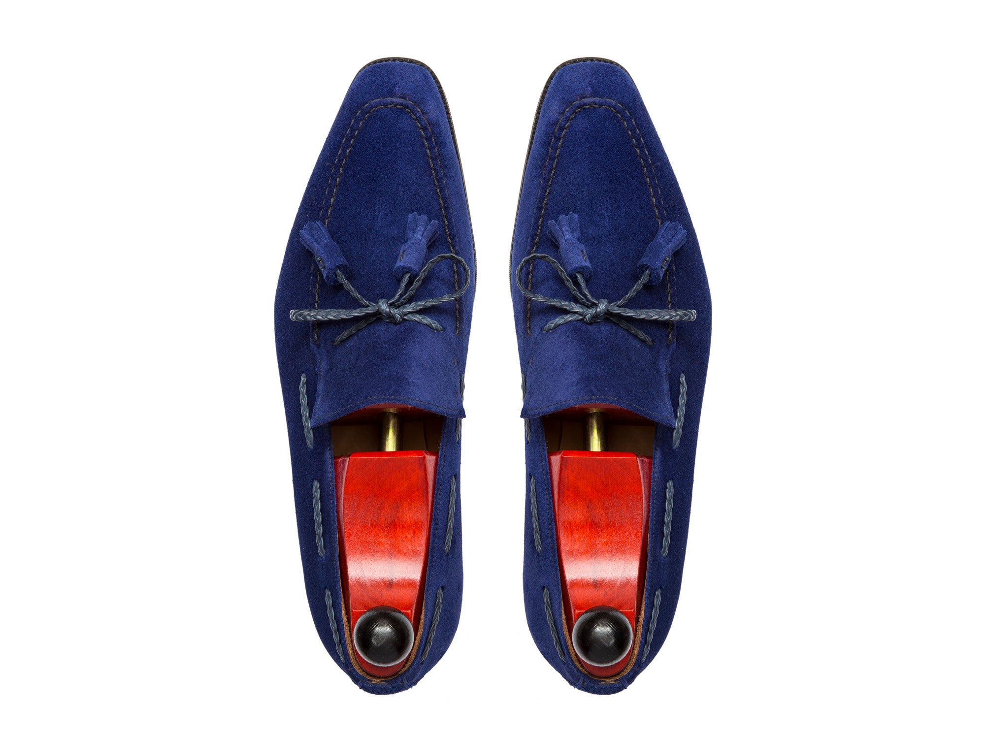 Issaquah - MTO - Vivid Blue Suede - MGF Last - City Rubber Sole-Made To Order Tassel Loafer-J.FitzPatrick Footwear