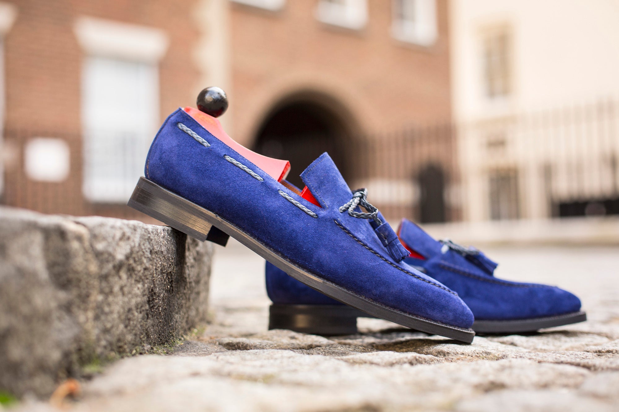 Issaquah - MTO - Vivid Blue Suede - MGF Last - City Rubber Sole-Made To Order Tassel Loafer-J.FitzPatrick Footwear