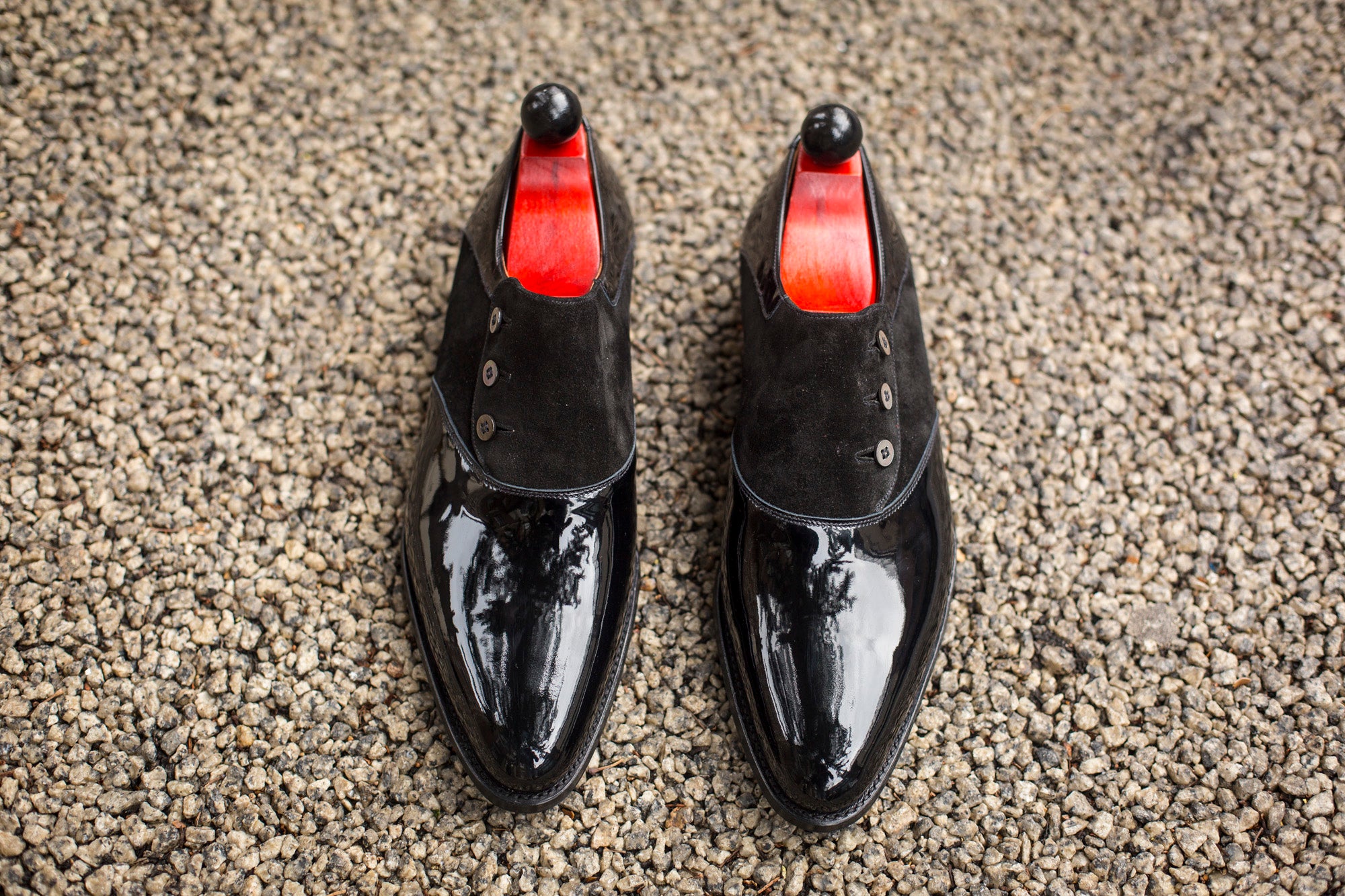 Aurora - MTO - Black Patent Leather / Black Suede - JKF Last - Single Leather Sole