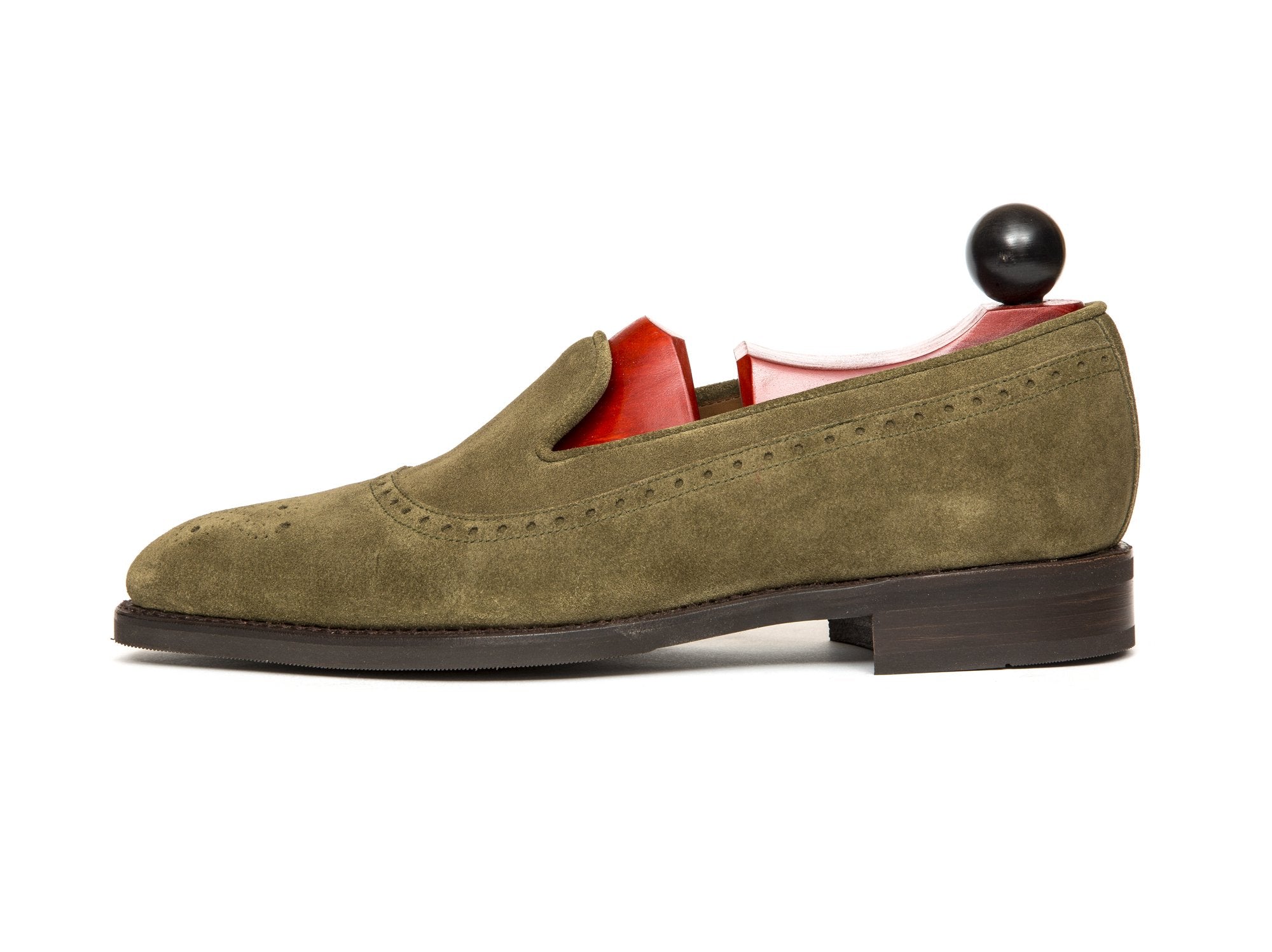 J.FitzPatrick Footwear - Bothell MTO - Olive Suede - LPB Last - City Rubber Sole Brown