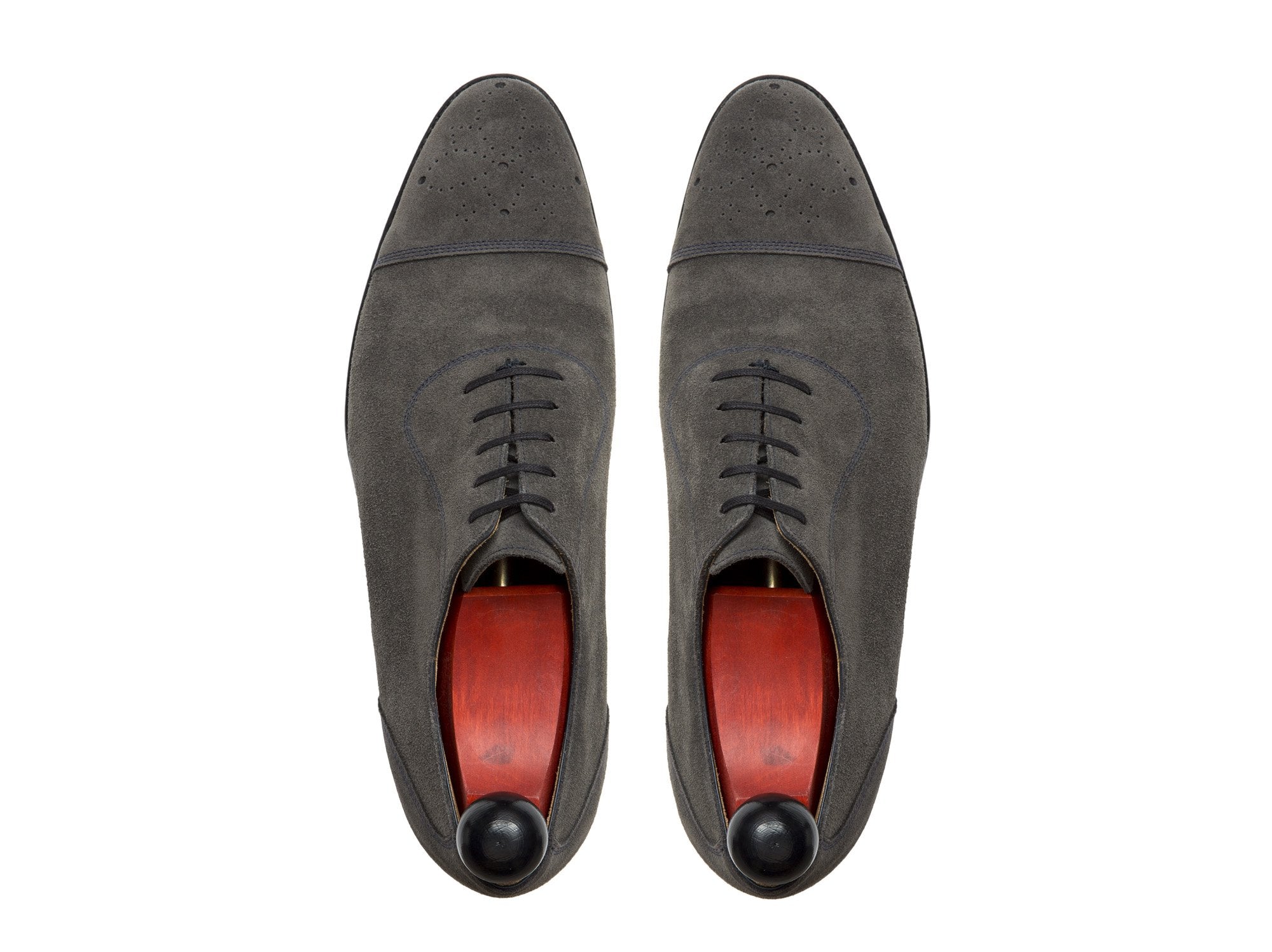 J.FitzPatrick Footwear - Auburn - Mid Grey Suede / Navy Stitching - NGT Last
